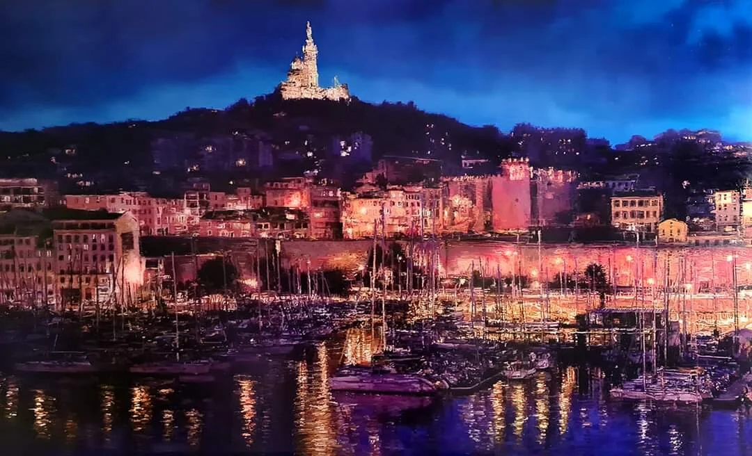 Tommaso Ottieri, Marsiglia, 2021, olio su tavola, 120x200 cm