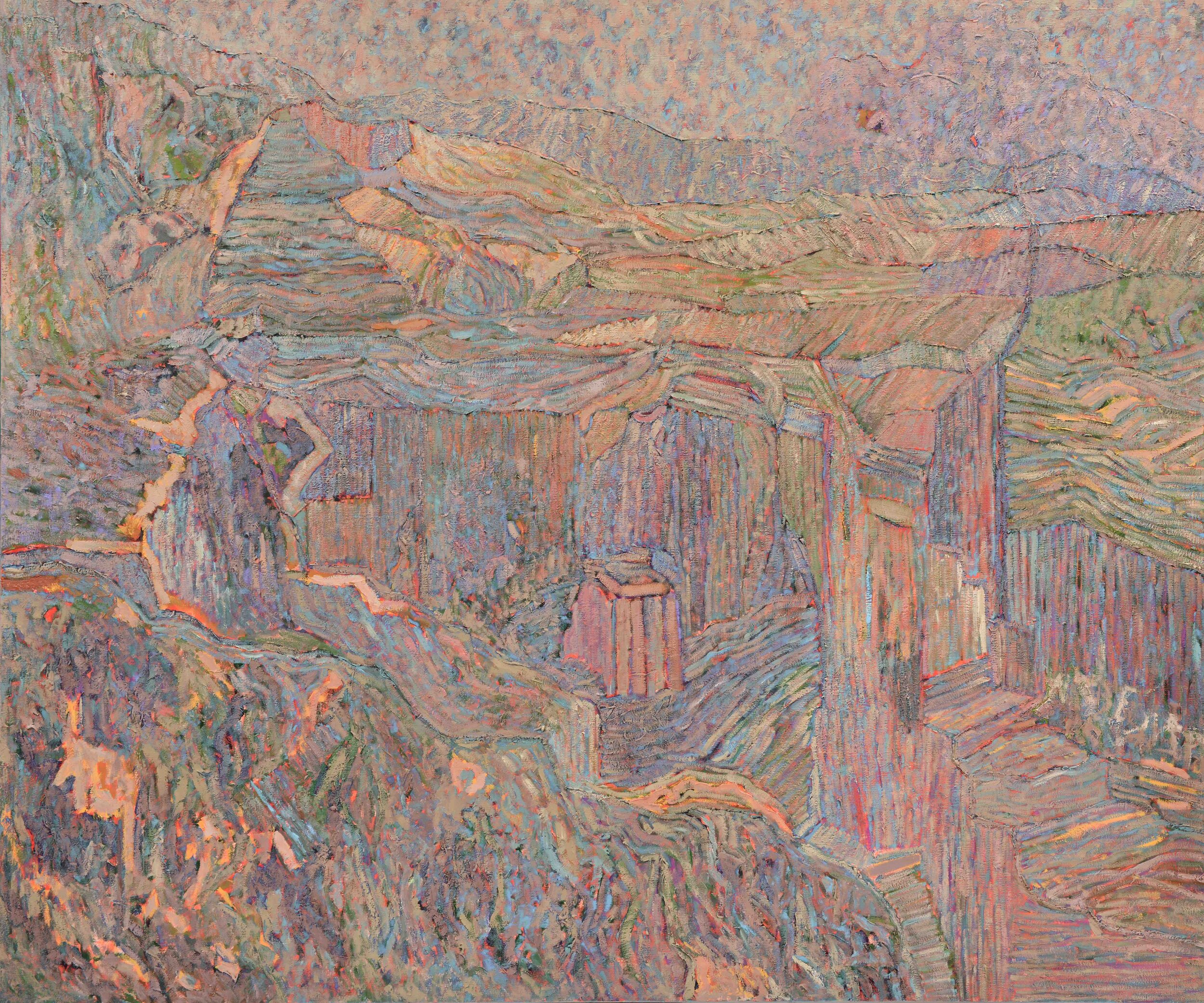 Nella cava, 2020, olio su tela, 100x120 cm