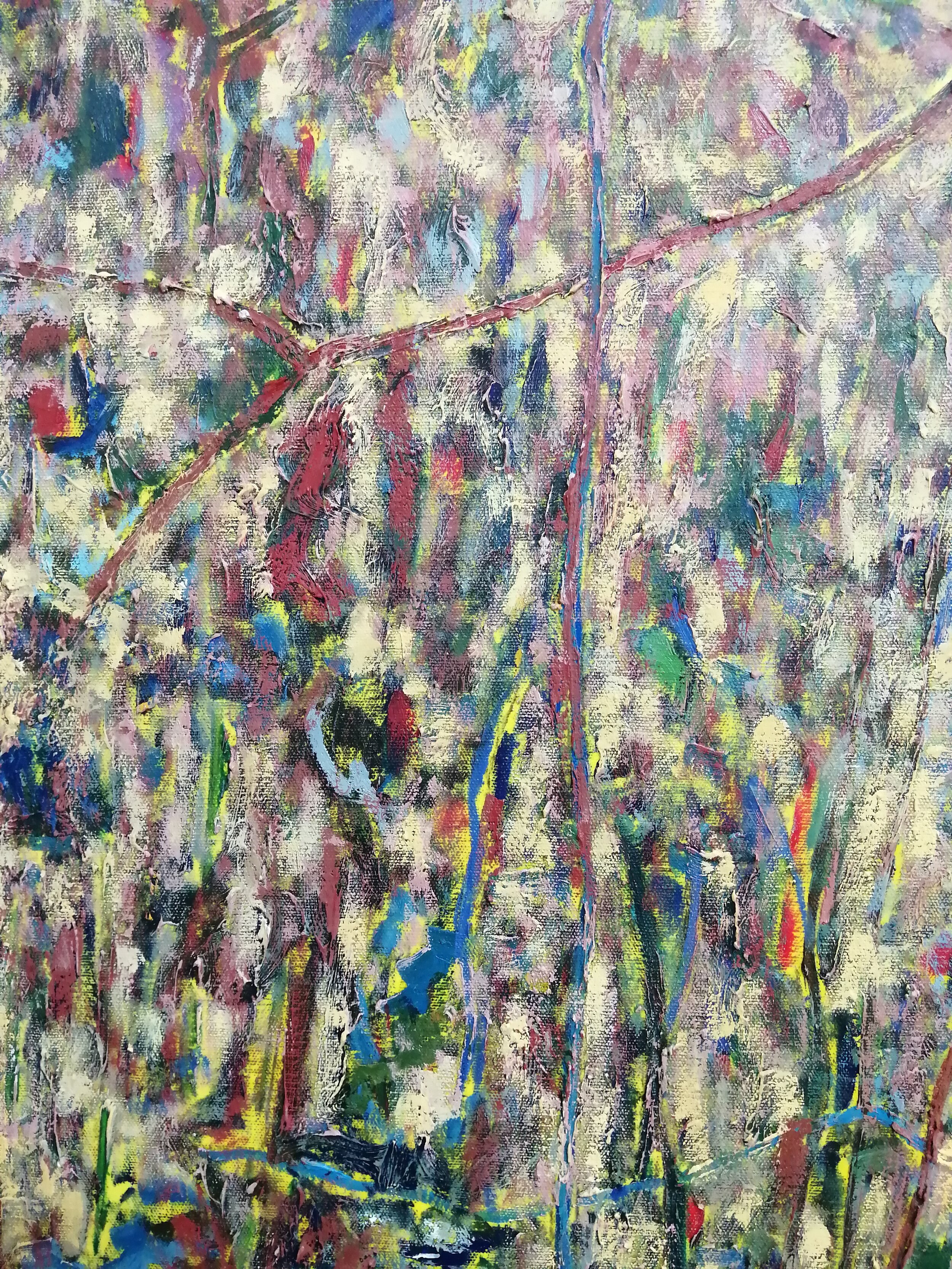 Dalle radici siamo bosco verso il cielo, olio su tela, 200x300 cm (dettaglio)