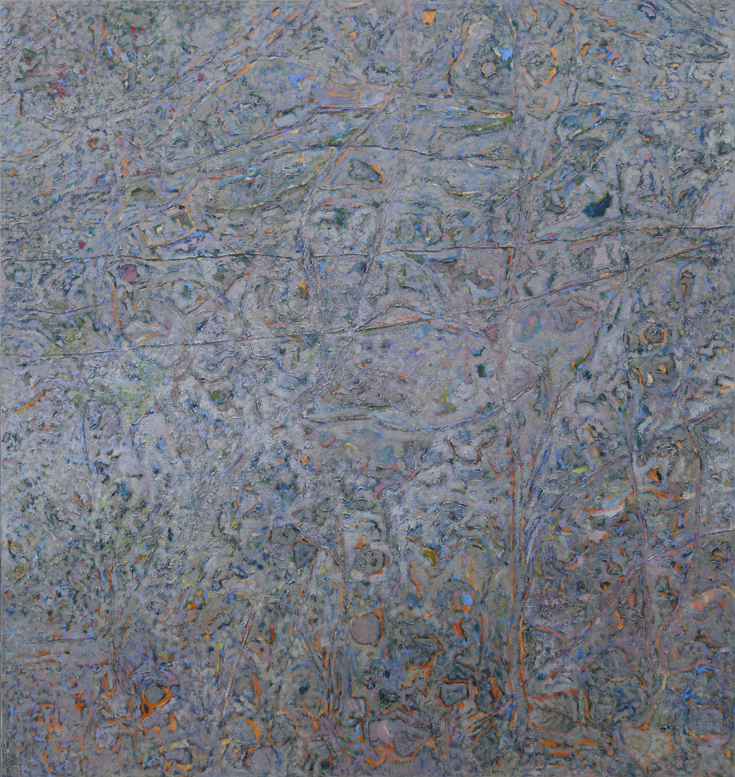 Mappa verticale, 2021, olio su tela, 90x85 cm