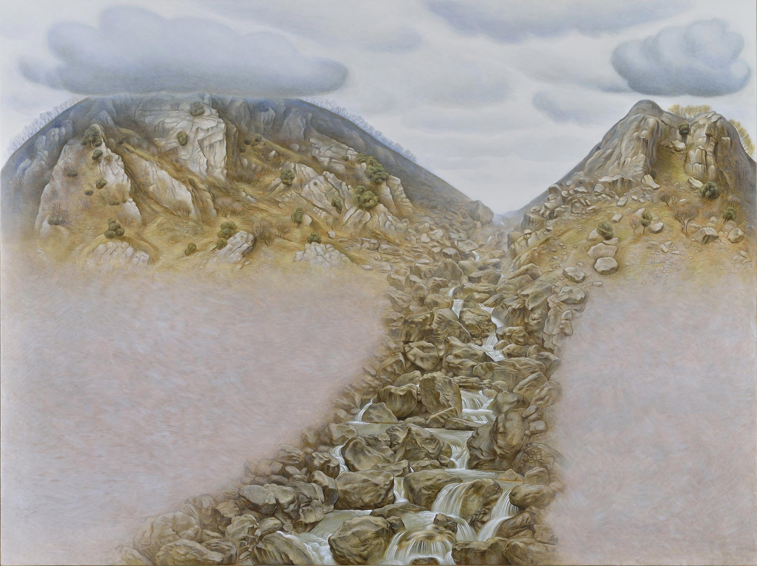 Jacopo Gianneschi, Albegna, 2021, tempera all'uovo e olio su tela, 85x112 cm