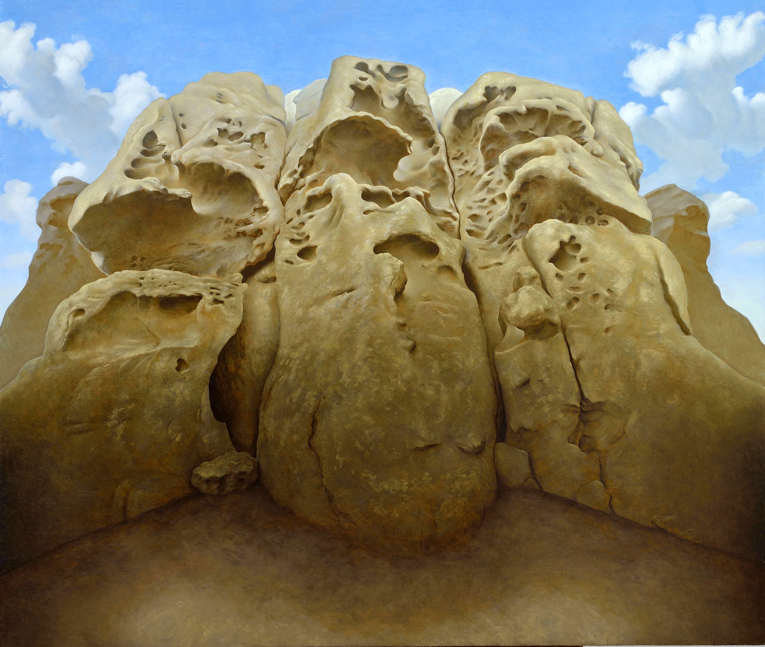 Jacopo Gianneschi, I giganti, 2020, olio su tavola 76x88 cm
