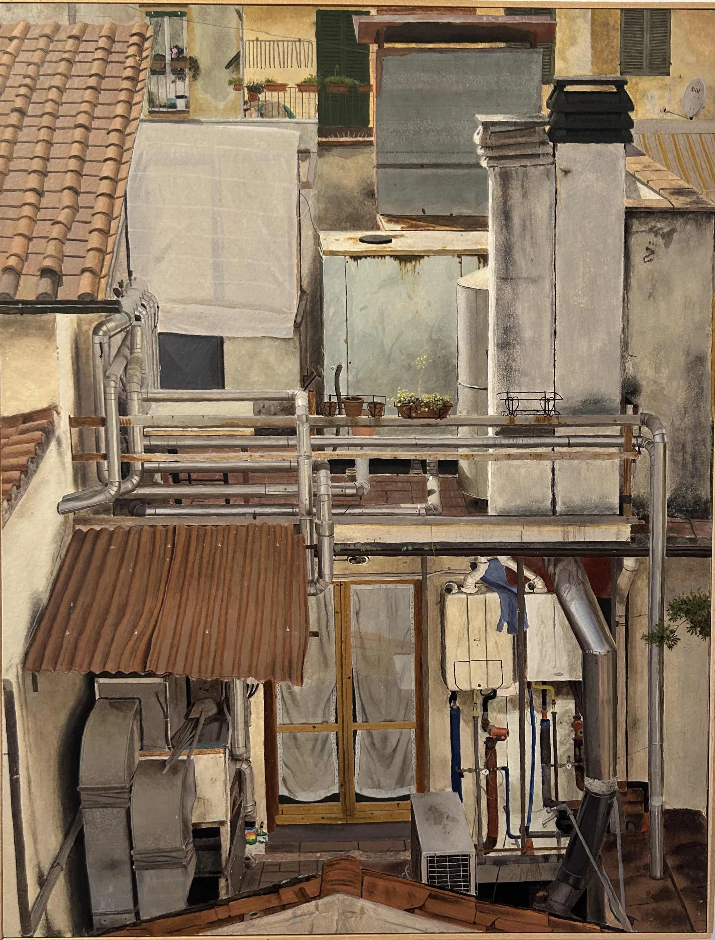Il mondo nascosto, olio su tavola, 72x55 cm