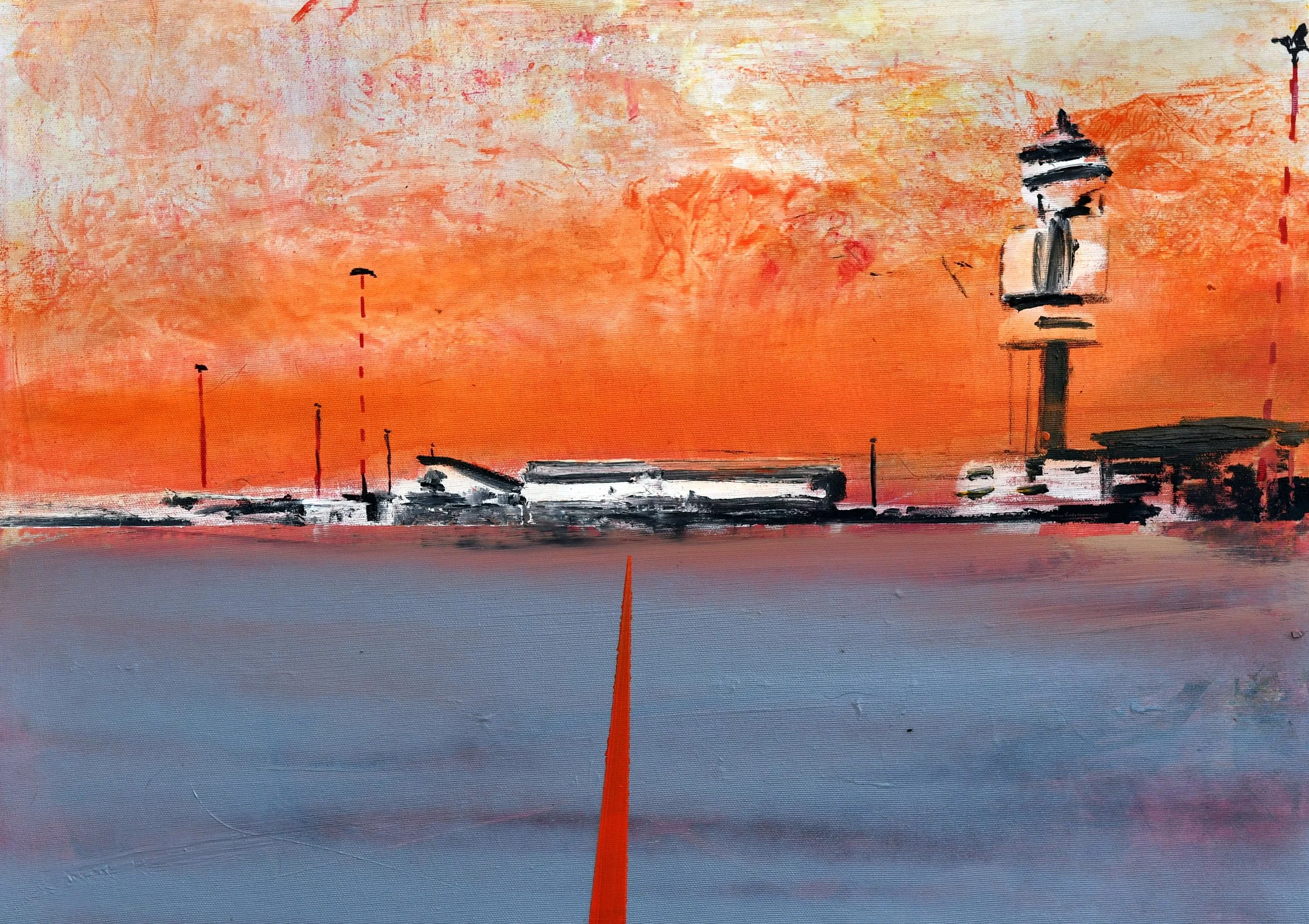Airport 2026 tecnica mista su tela 70x50cm 