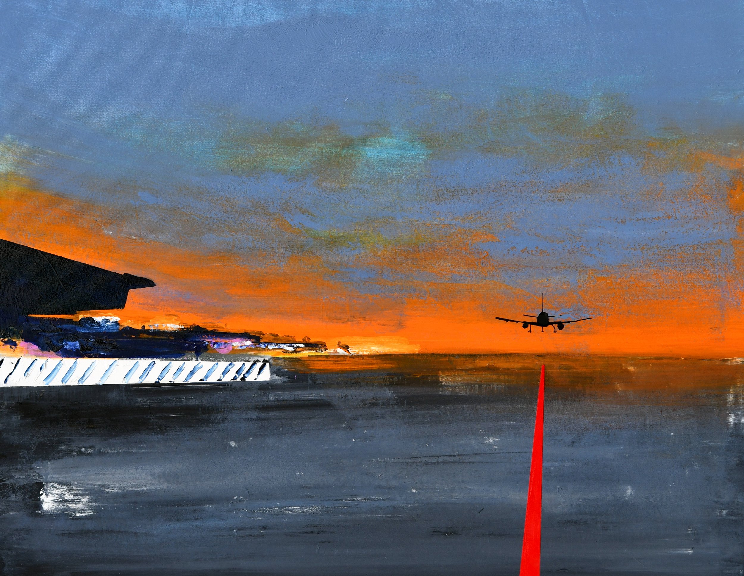 Airport 2026 olio e acrilico su tela 90x70cm 