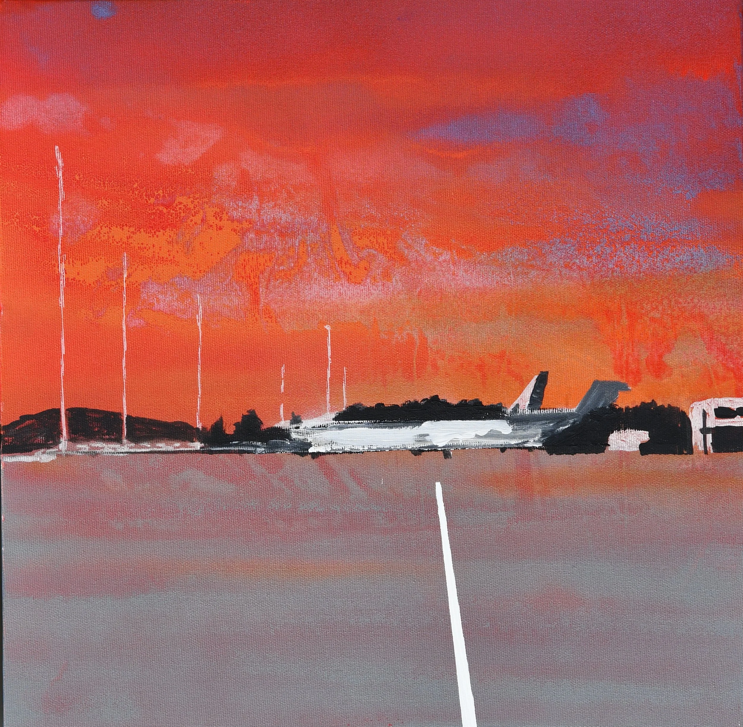 Airport 2026 tecnica mista su tela 40x40cm 