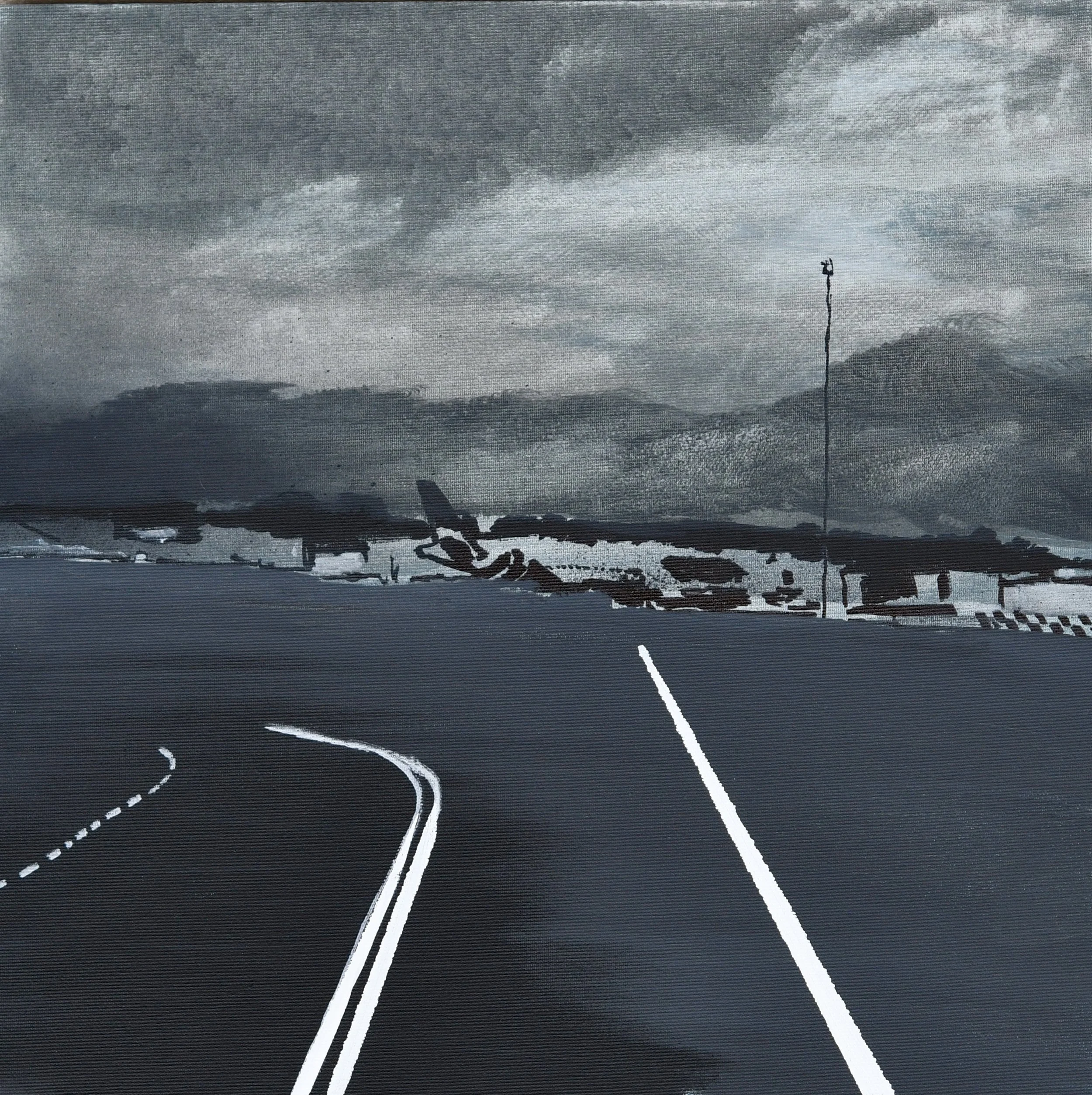 Airport 2026 tecnica mista su tela 40x40cm 