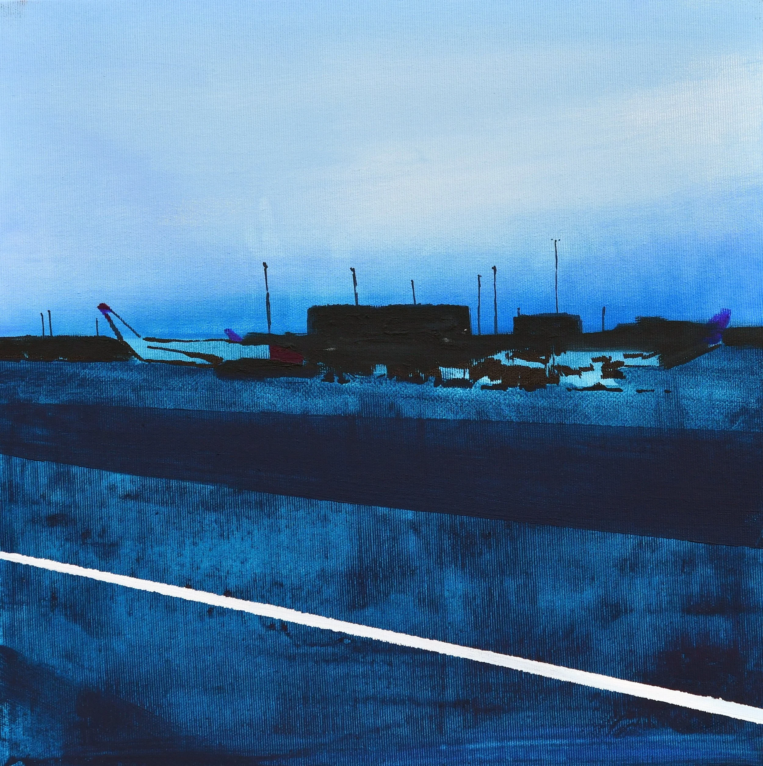 Airport 2026 tecnica mista su tela 40x40cm 