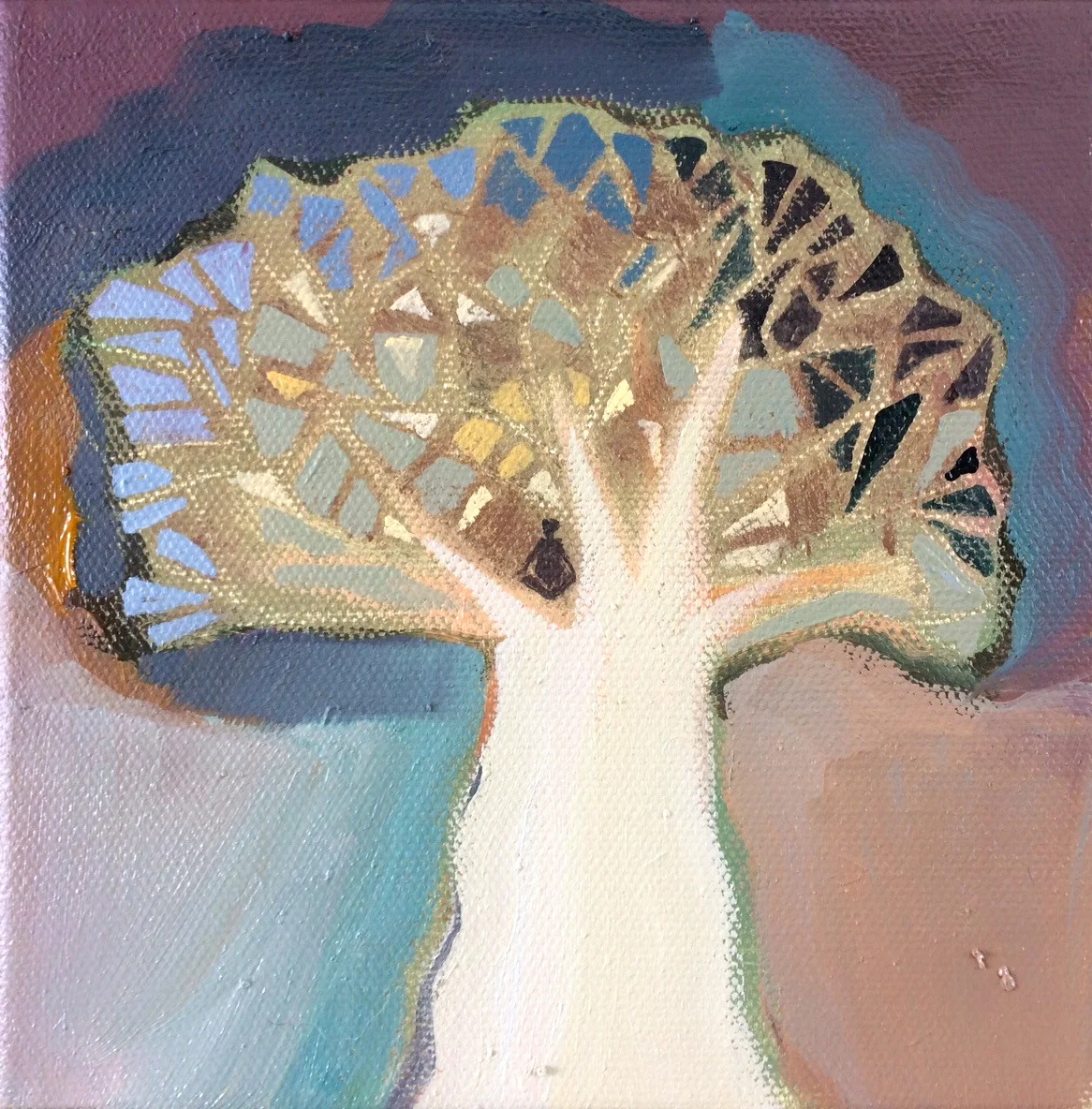 Tree. Oil on canvas 150mm x 150mm