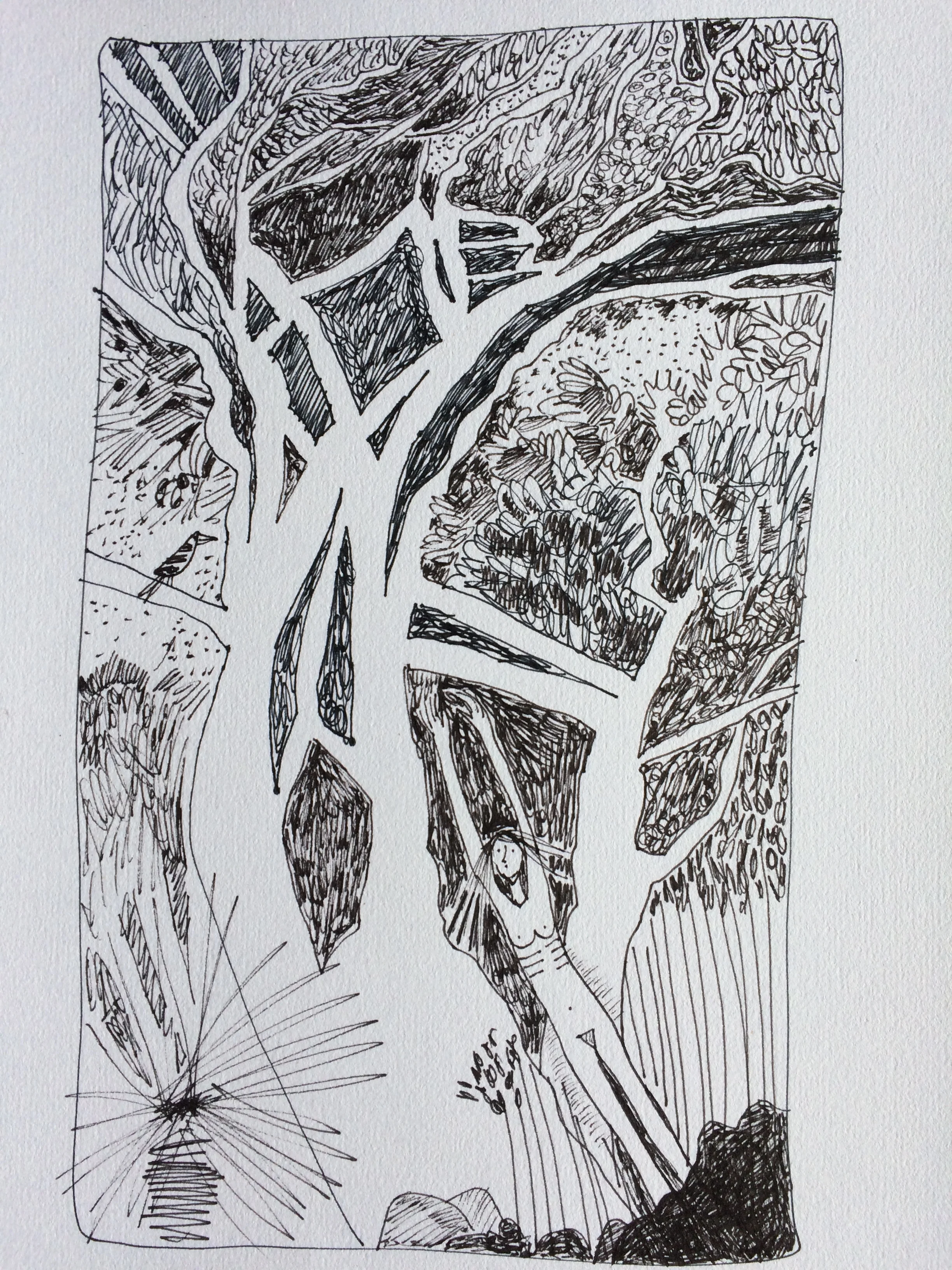 Tree sprite. Pen on paper. A4