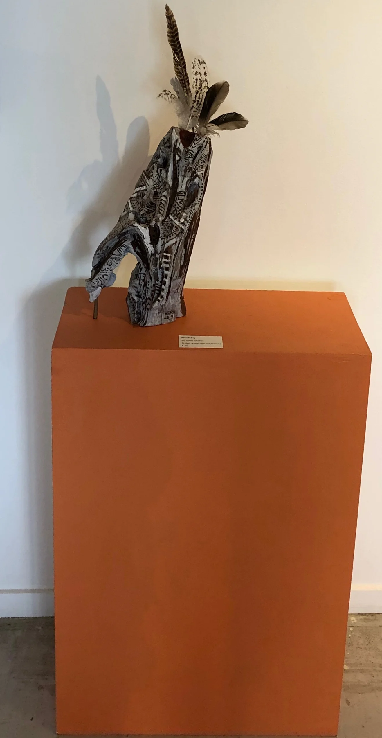 No Spring Chicken. Painted and carved driftwood.