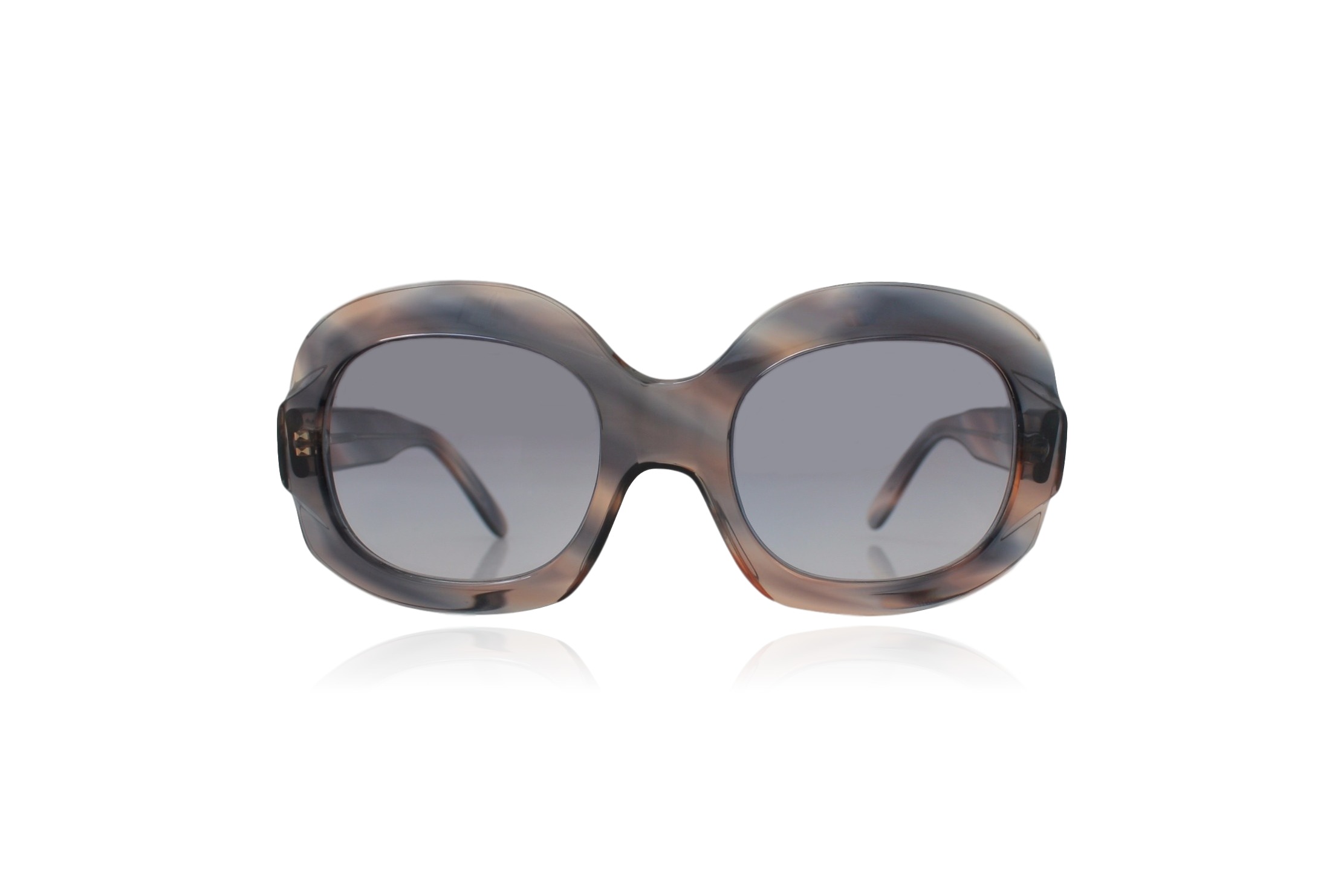 Peep Eyewear, 1970s Vintage Sunglasses, Oversize, Polariod, Smokey Grey, French, Front View