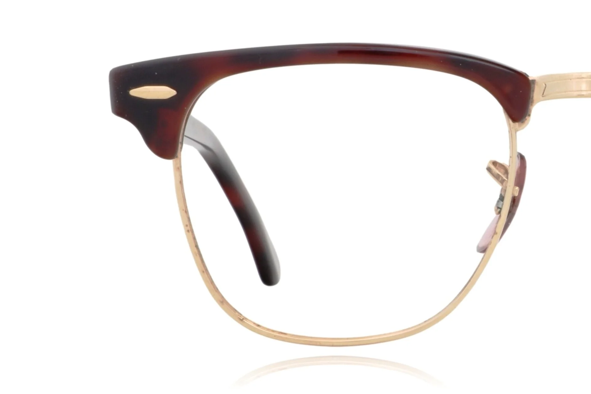 Peep Eyewear, Vintage Glasses, 80s B&amp;L Rayban Clubmaster, Gold, 
