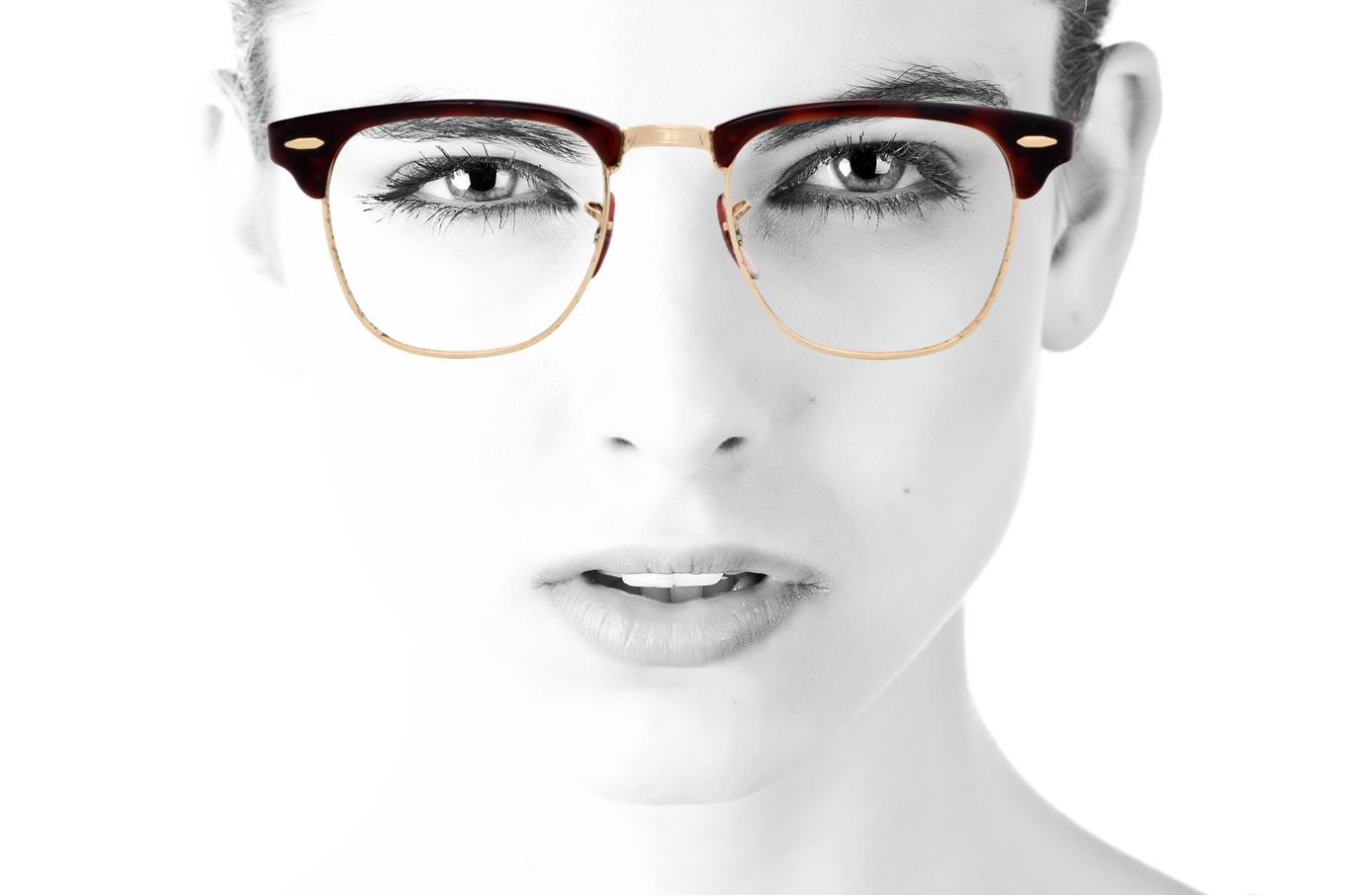 Peep Eyewear, Vintage Glasses, 80s B&amp;L Rayban Clubmaster, Gold, 