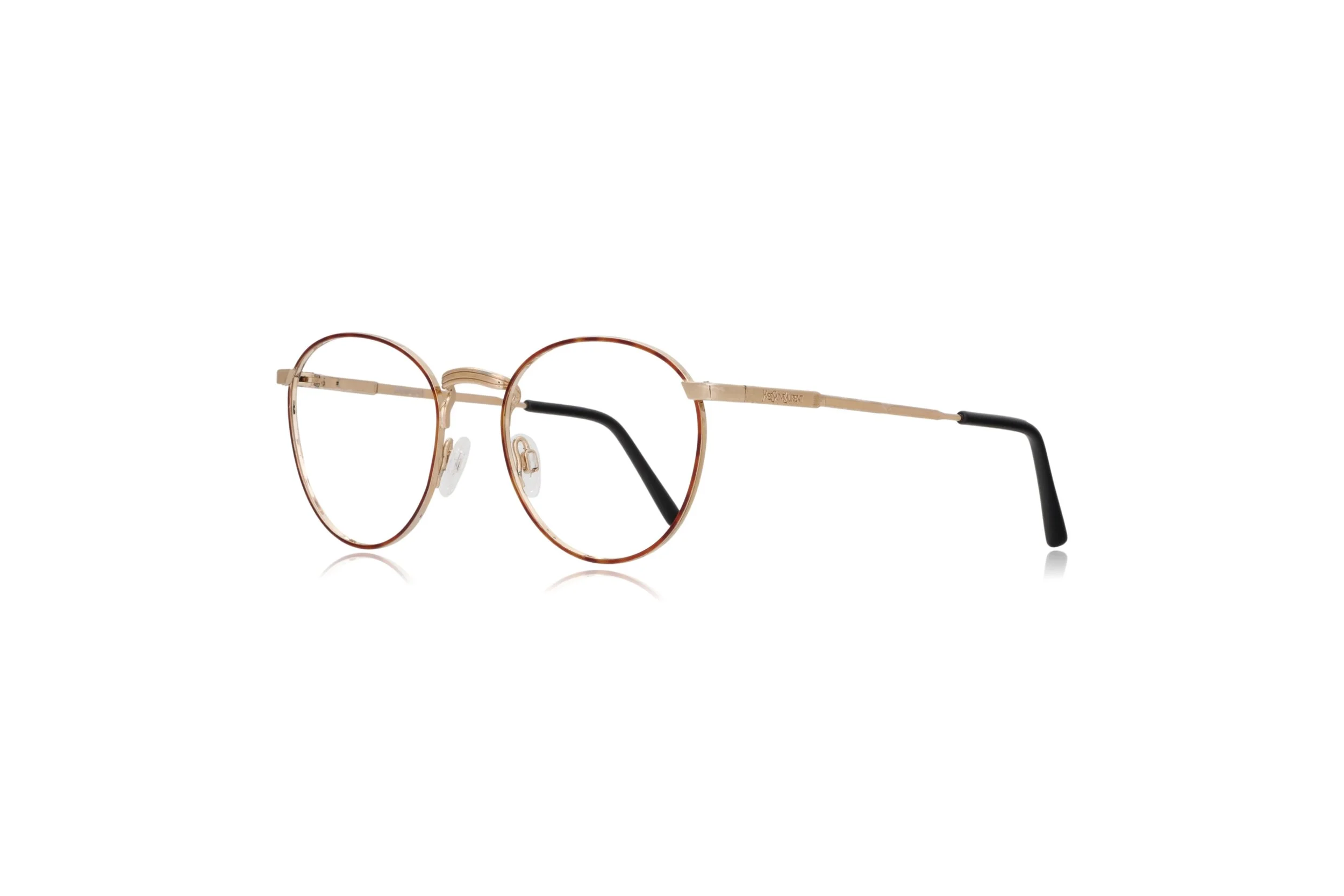 Peep Eyewear, Vintage Glasses YSL Y128, Gold Round,