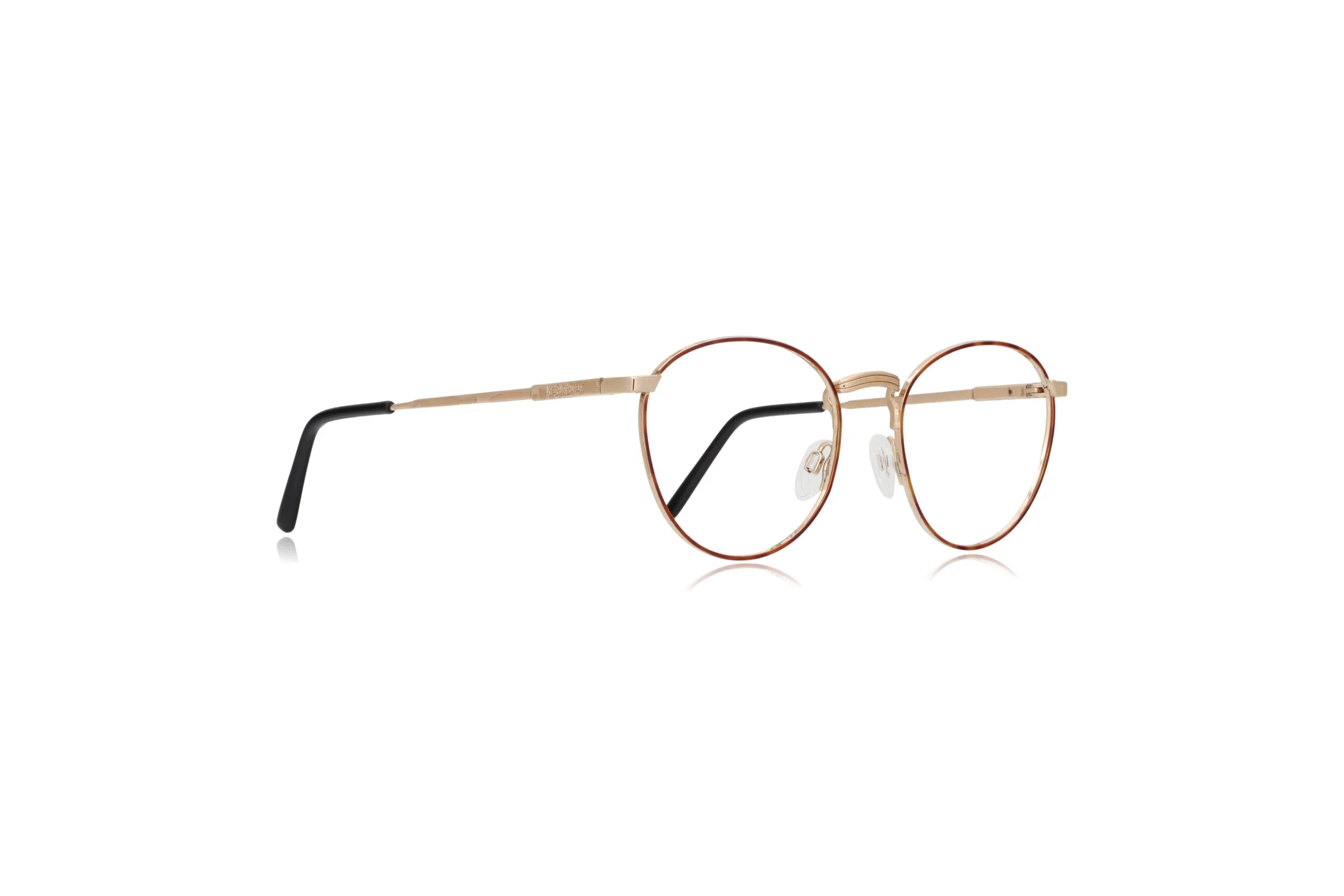 Peep Eyewear, Vintage Glasses YSL Y128, Gold Round,