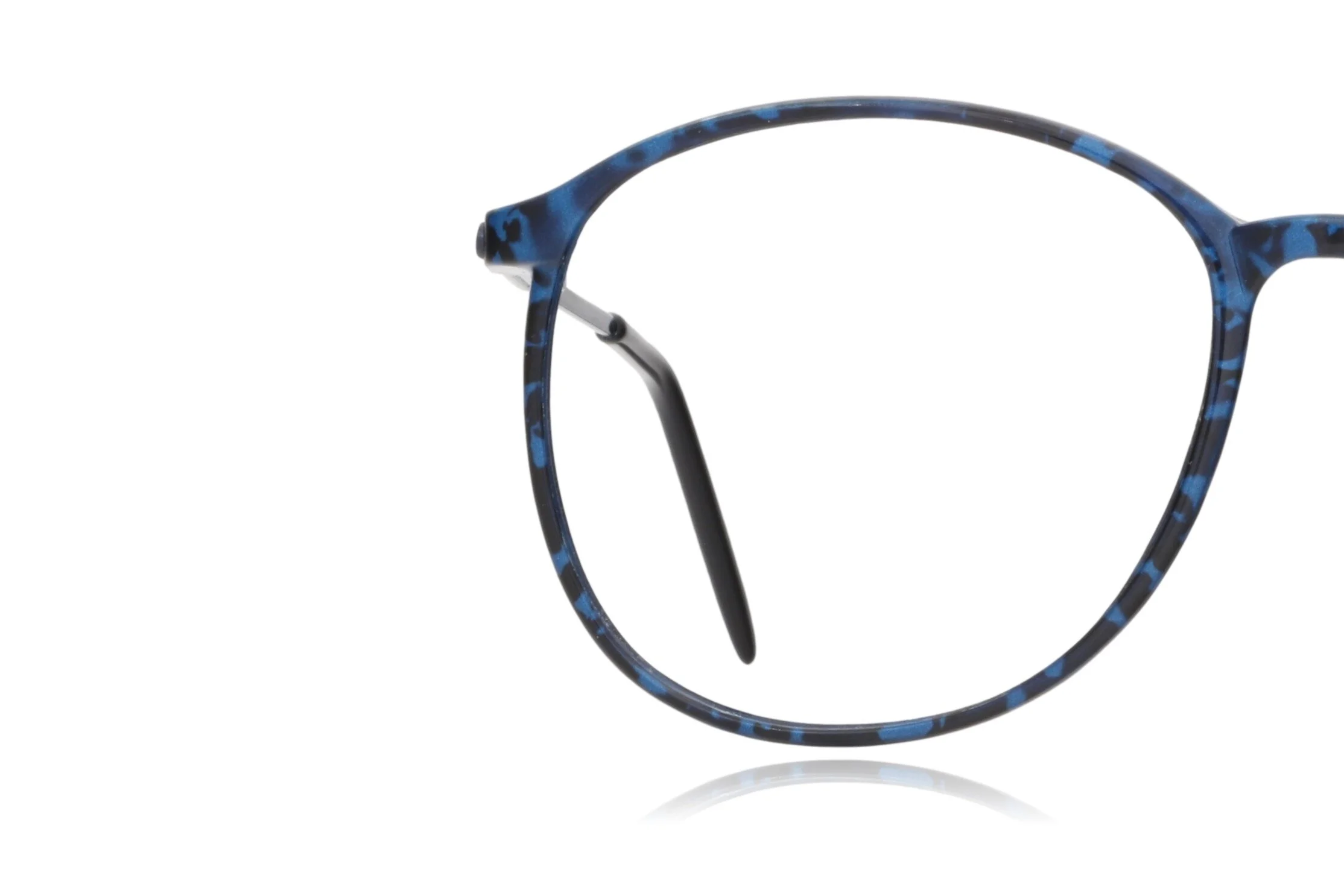 Peep Eyewear, Vintage Glasses, Oversized Carbon, Blue + Black, Fine Rim, Close