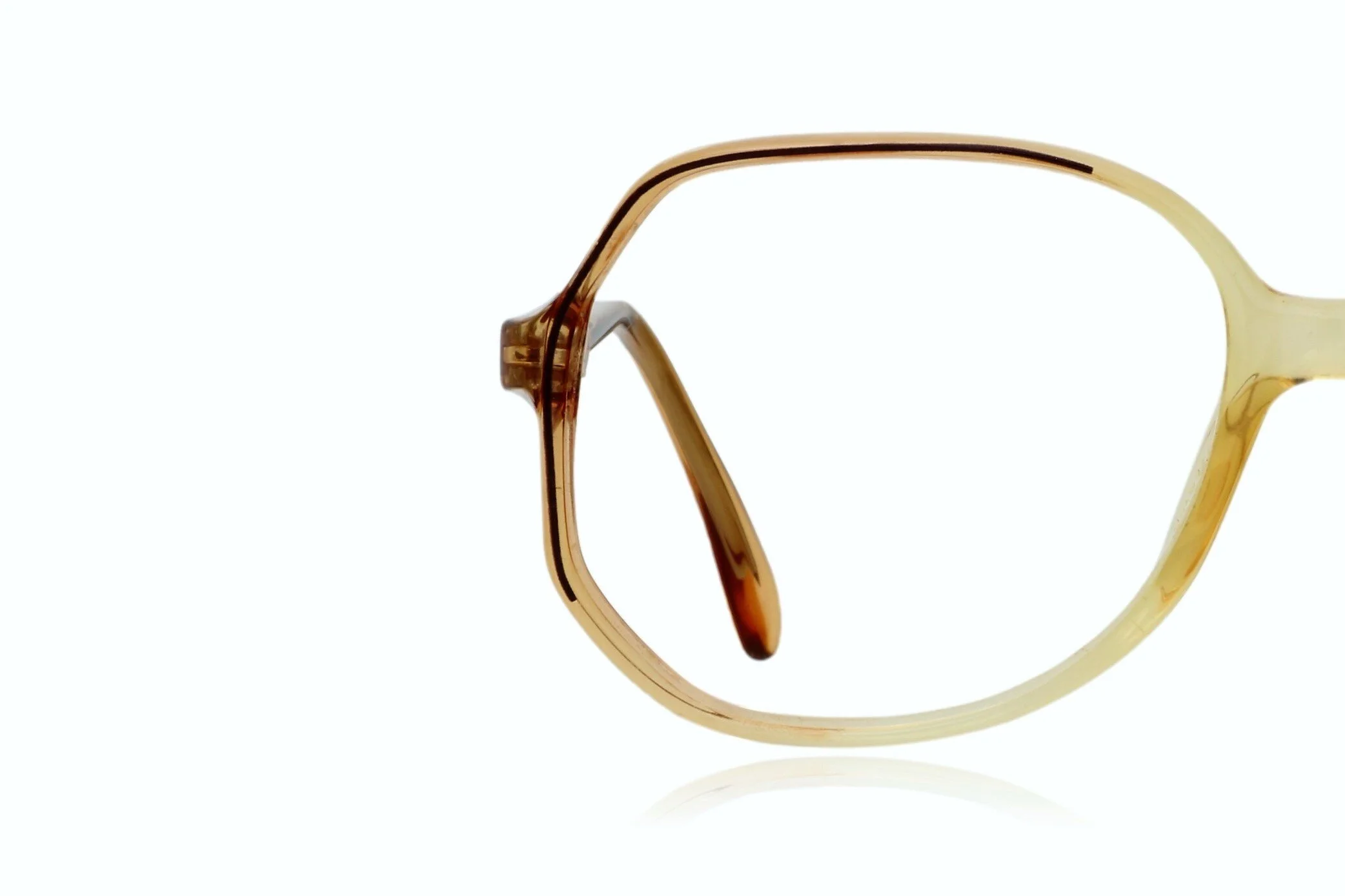 Peep Eyewear, Vintage Glasses, 70s Oversized Yellow Acetate, 