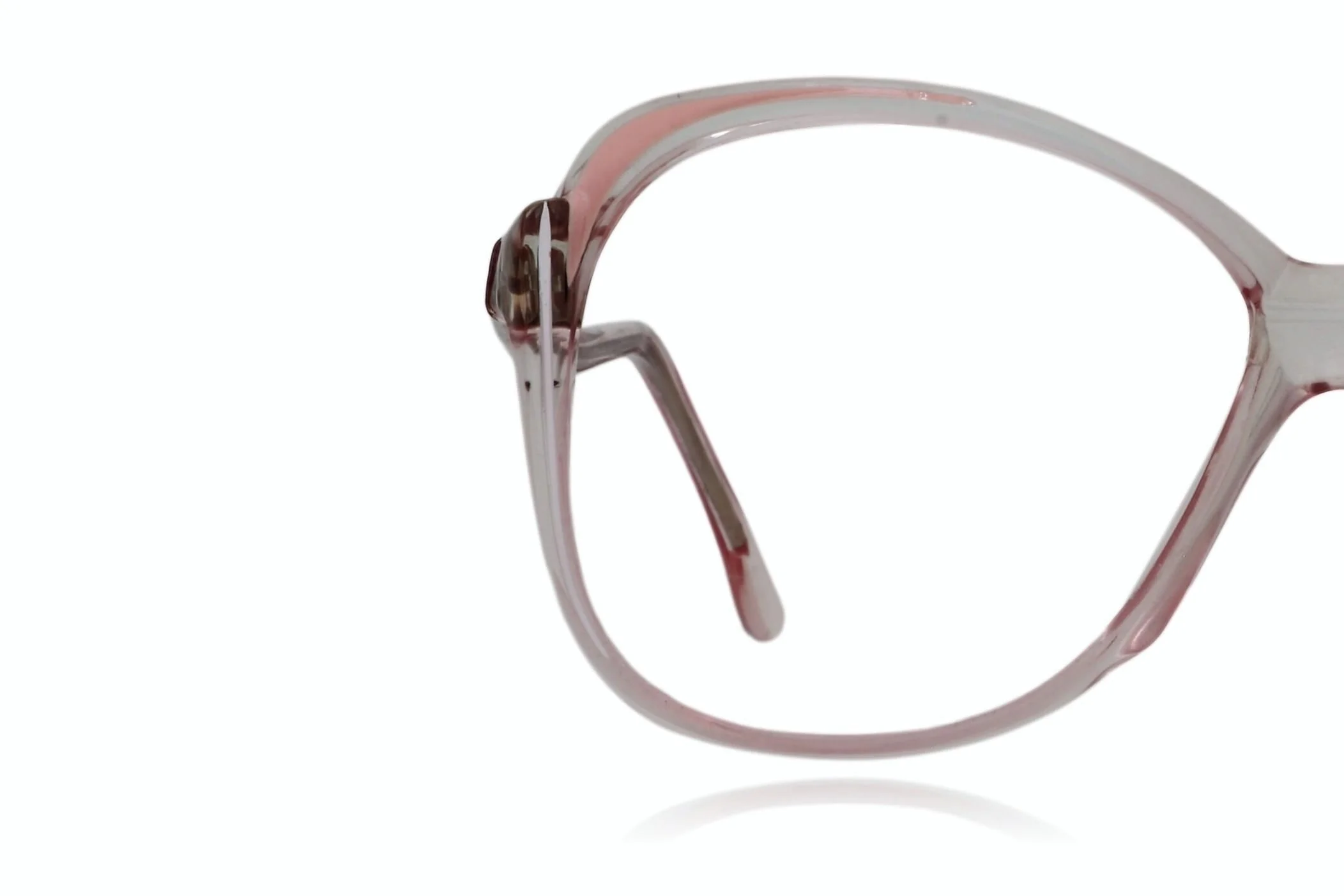 Peep Eyewear, Vintage Glasses, Oversized, Pale Pink and Crystal,