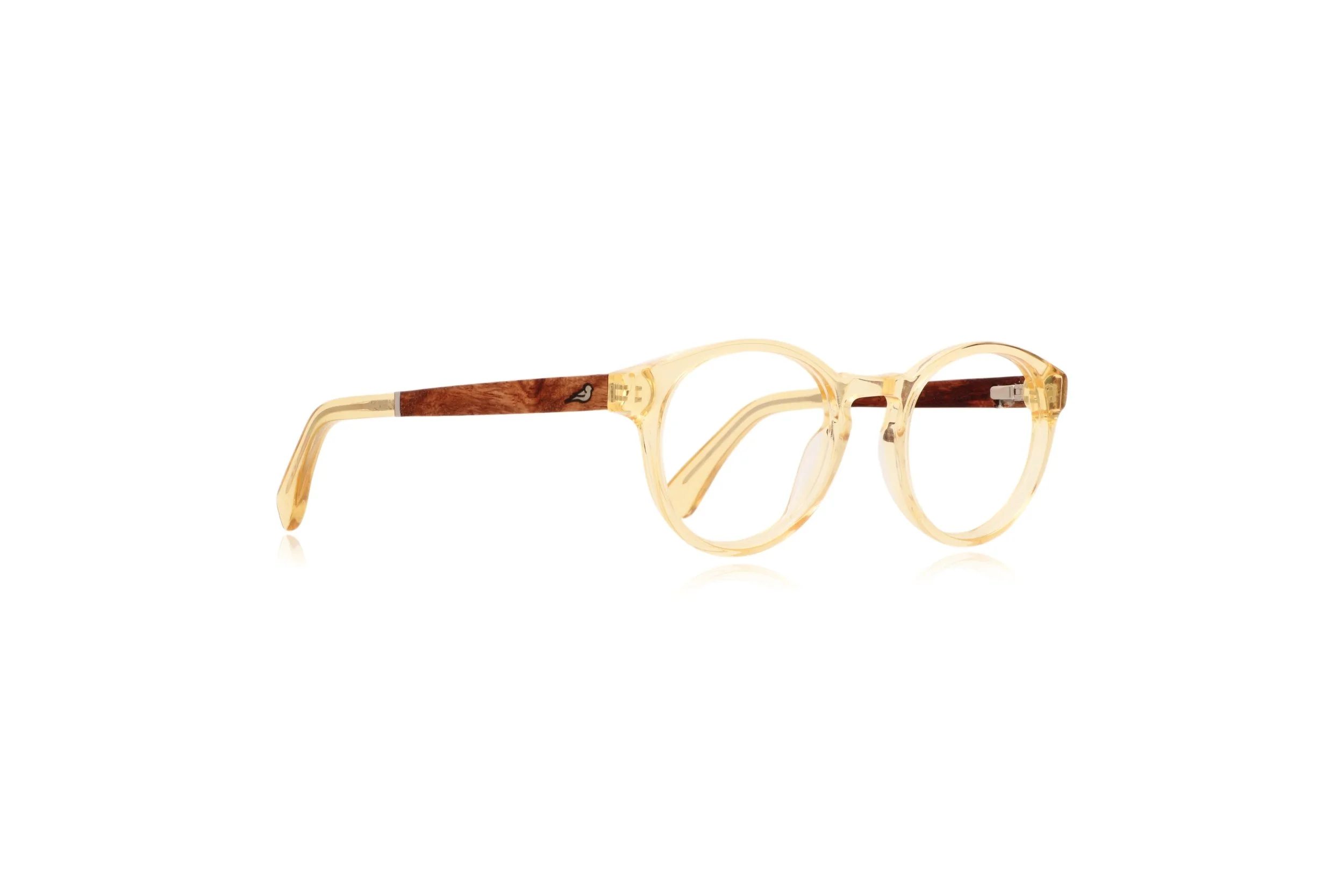 Peep Eyewear, Bird Kaka, Wood Side, Yellow Acetate, Round,