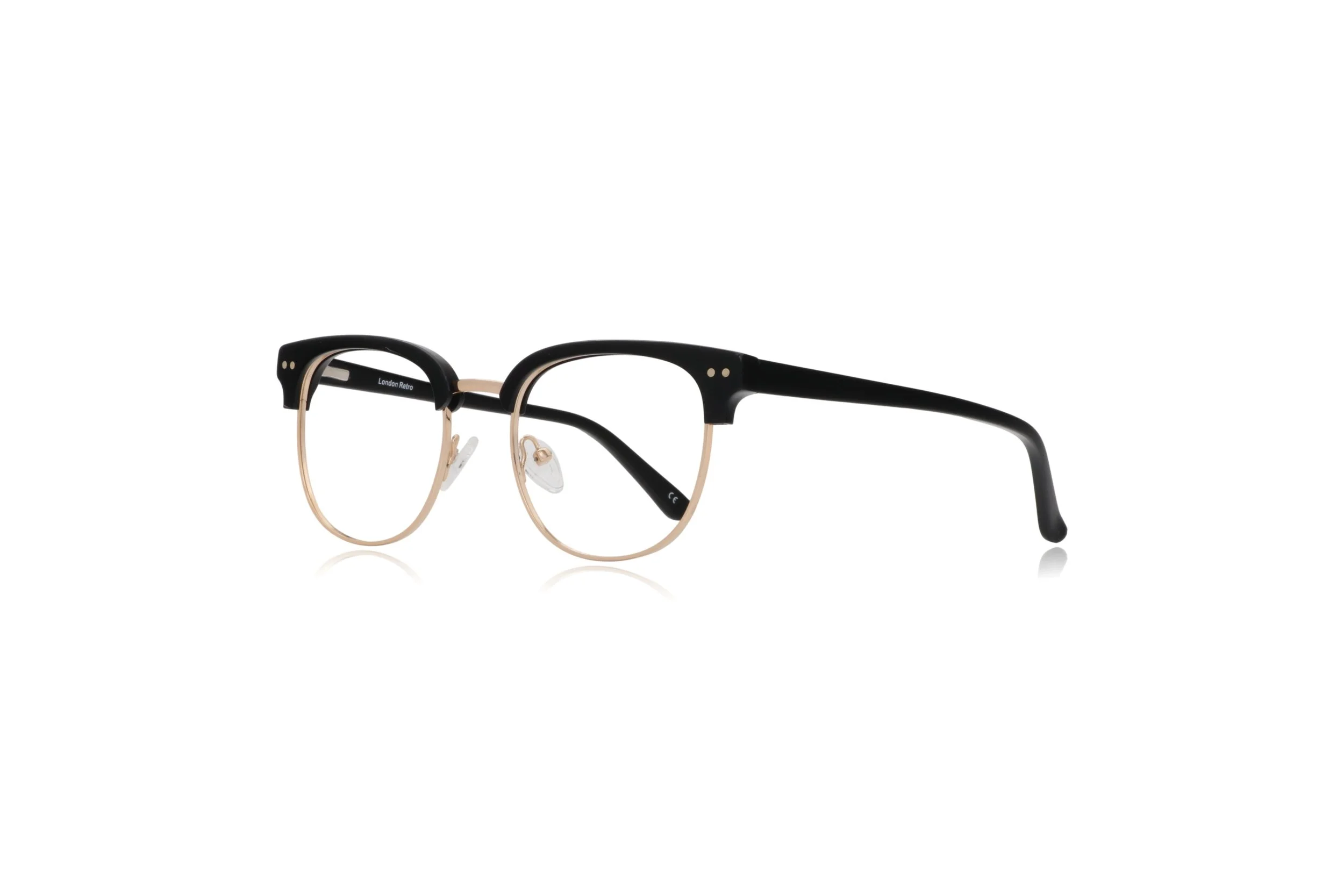 Peep Eyewear, London Retro Reese, Black Browline Gold Metal, 
