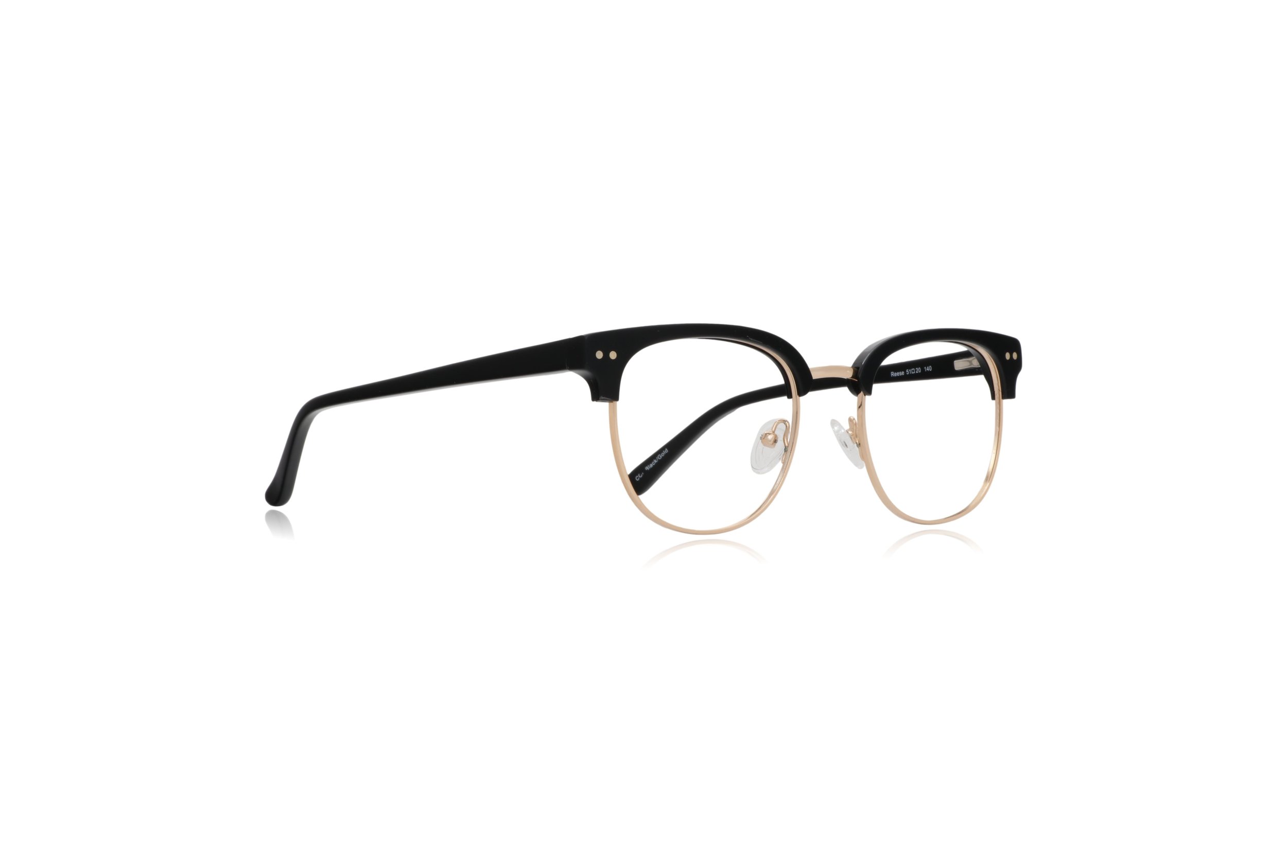 Peep Eyewear, London Retro Reese, Black Browline Gold Metal, 