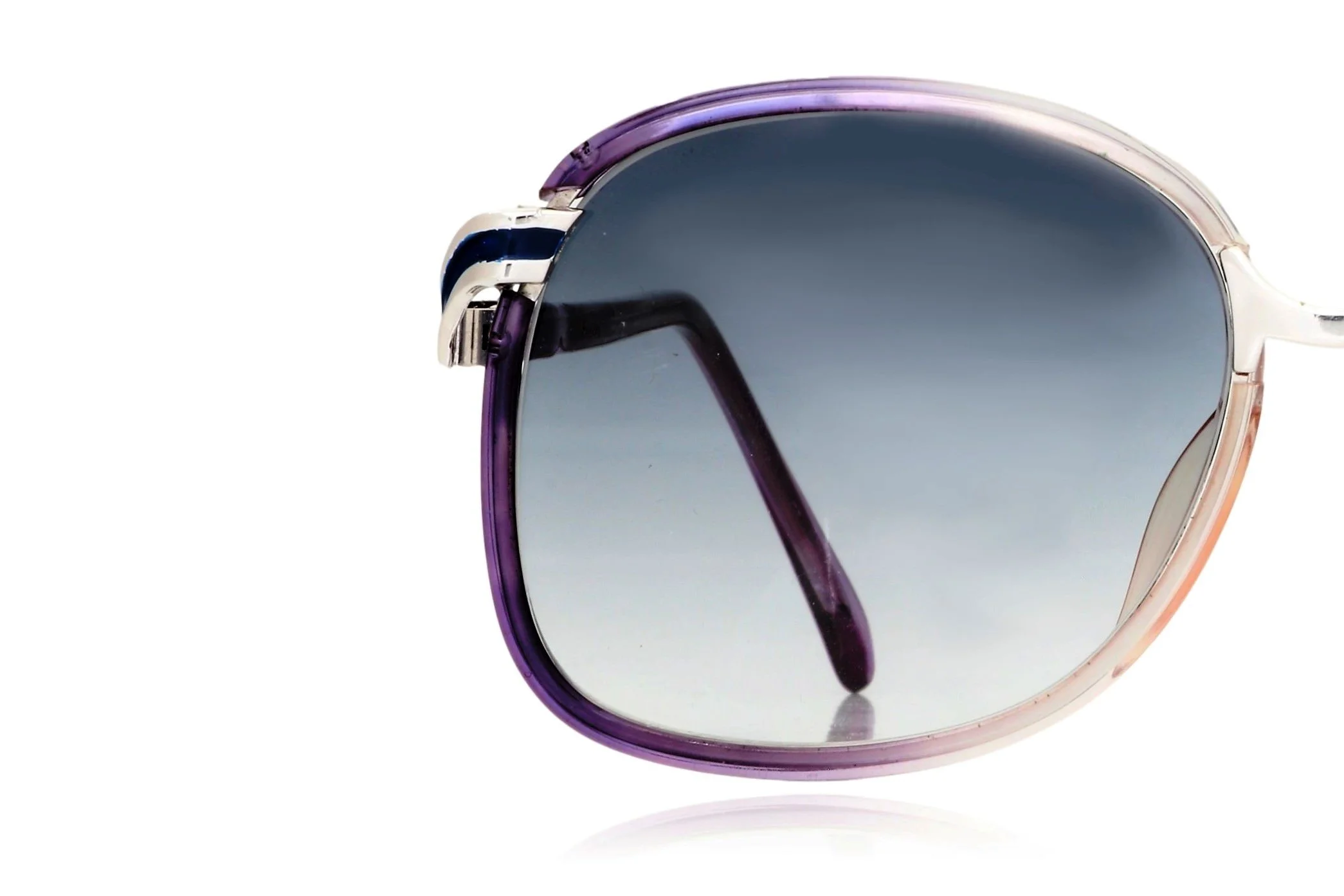 Peep Eyewear, Vintage Sunglasses, 70s Oversized, Indigo Silver Sunglasses,
