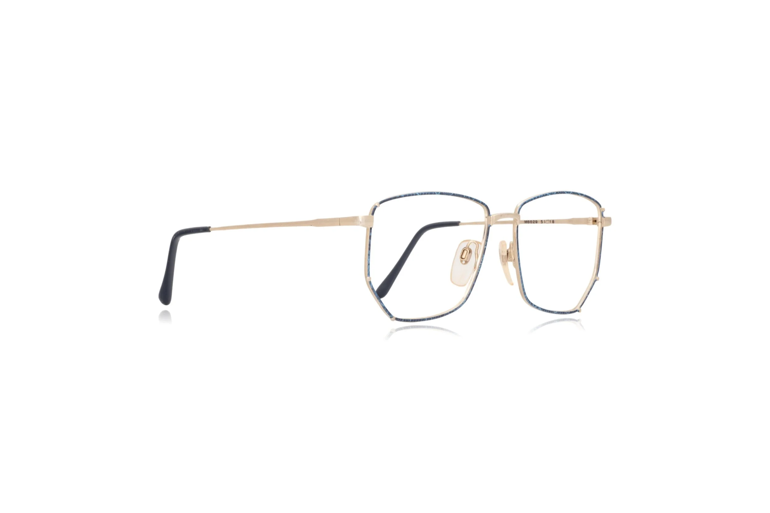 Peep Eyewear, Vintage Glasses, Alexandra Rochelle, Blue Gold Metal Frame