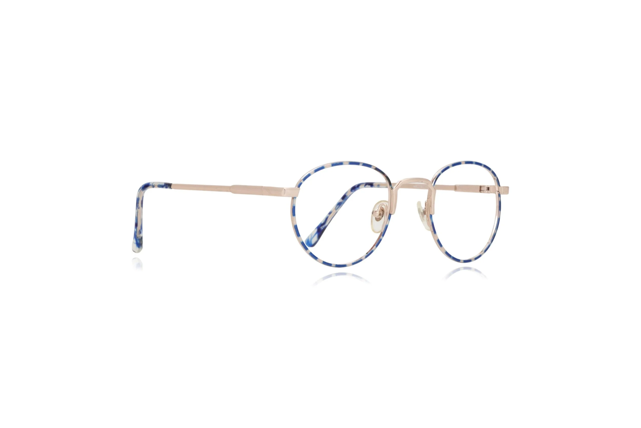 Peep Eyewear, Vintage Glasses, Top Secret Apache, Round Blue Gold,