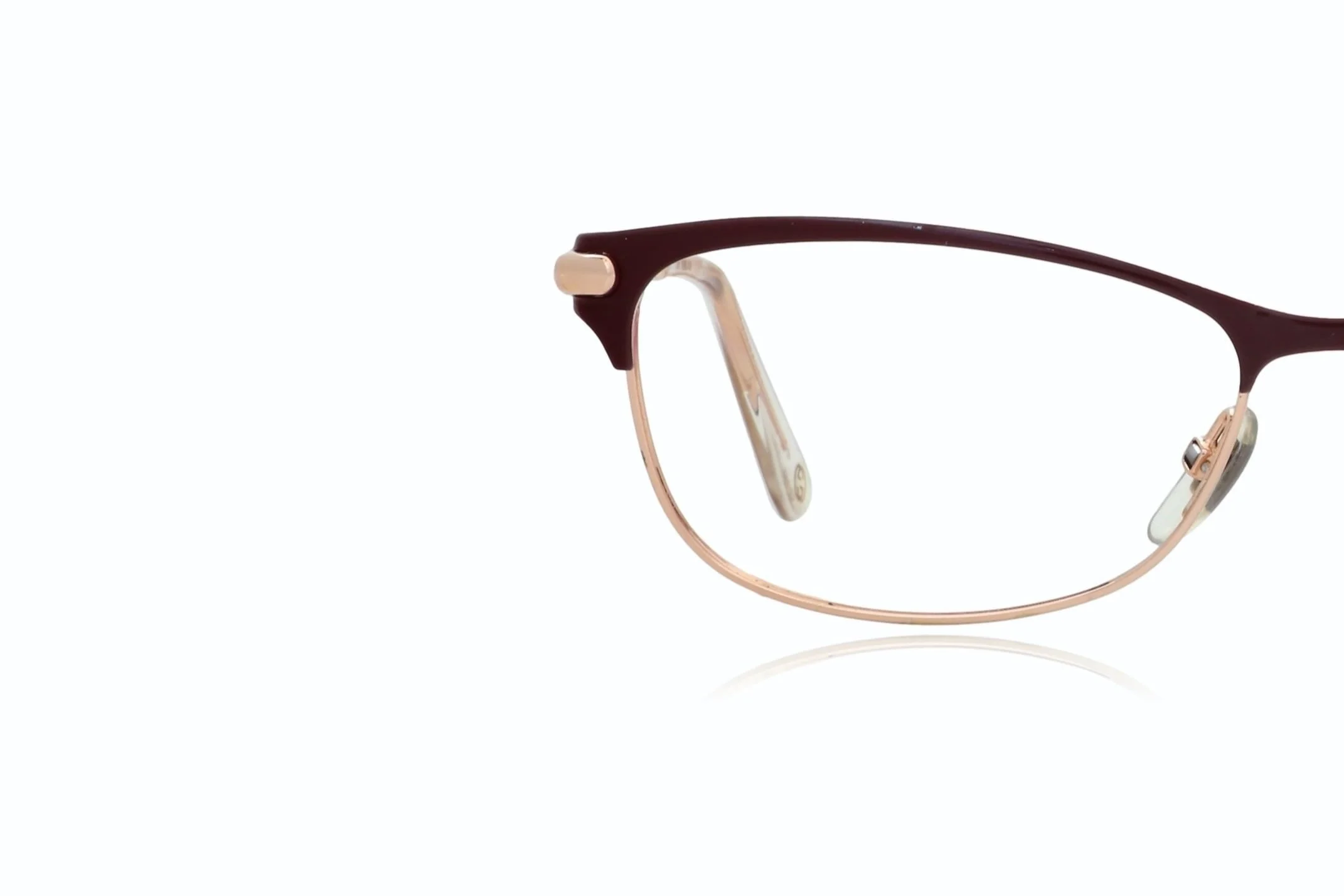 Peep Eyewear, Gucci Red and Gold Slimline Glasses Frames