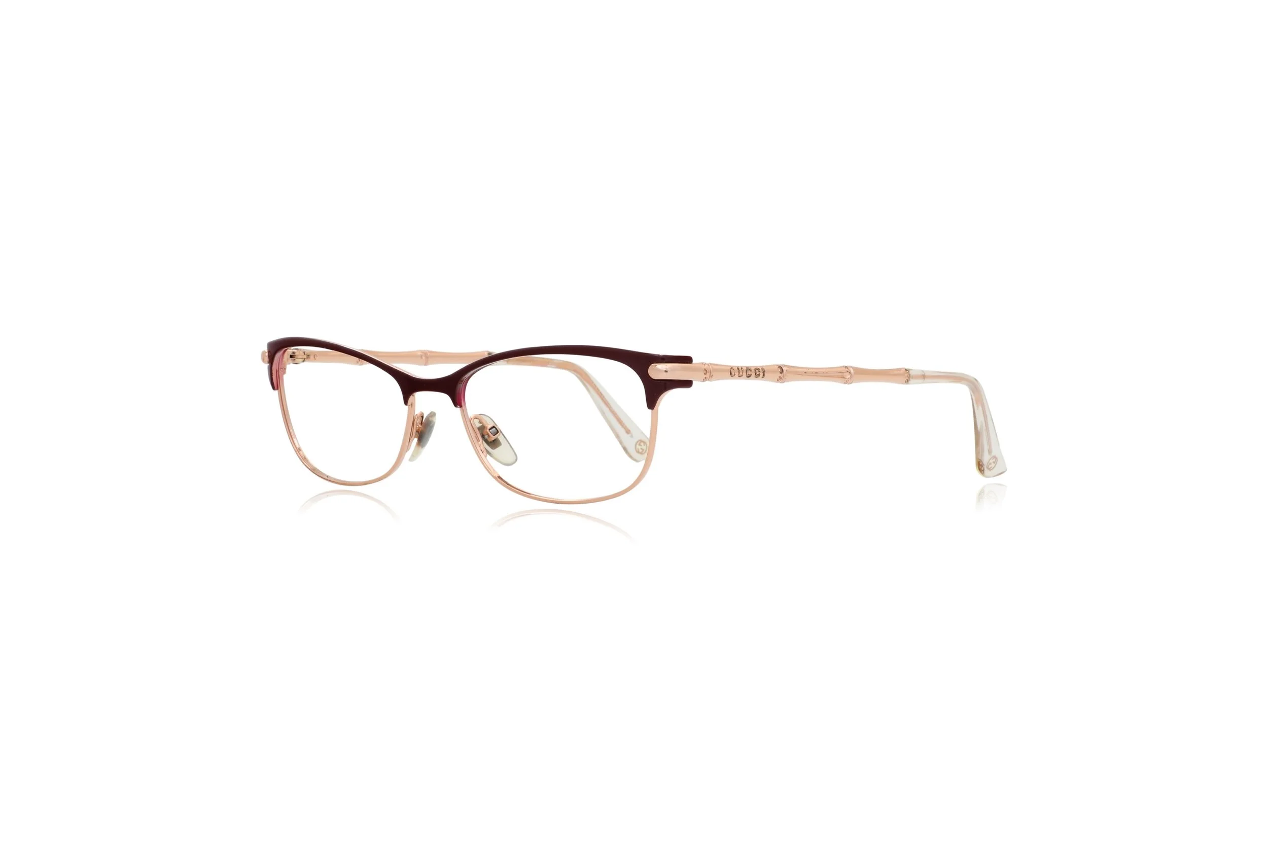 Peep Eyewear, Gucci Red and Gold Slimline Glasses Frames