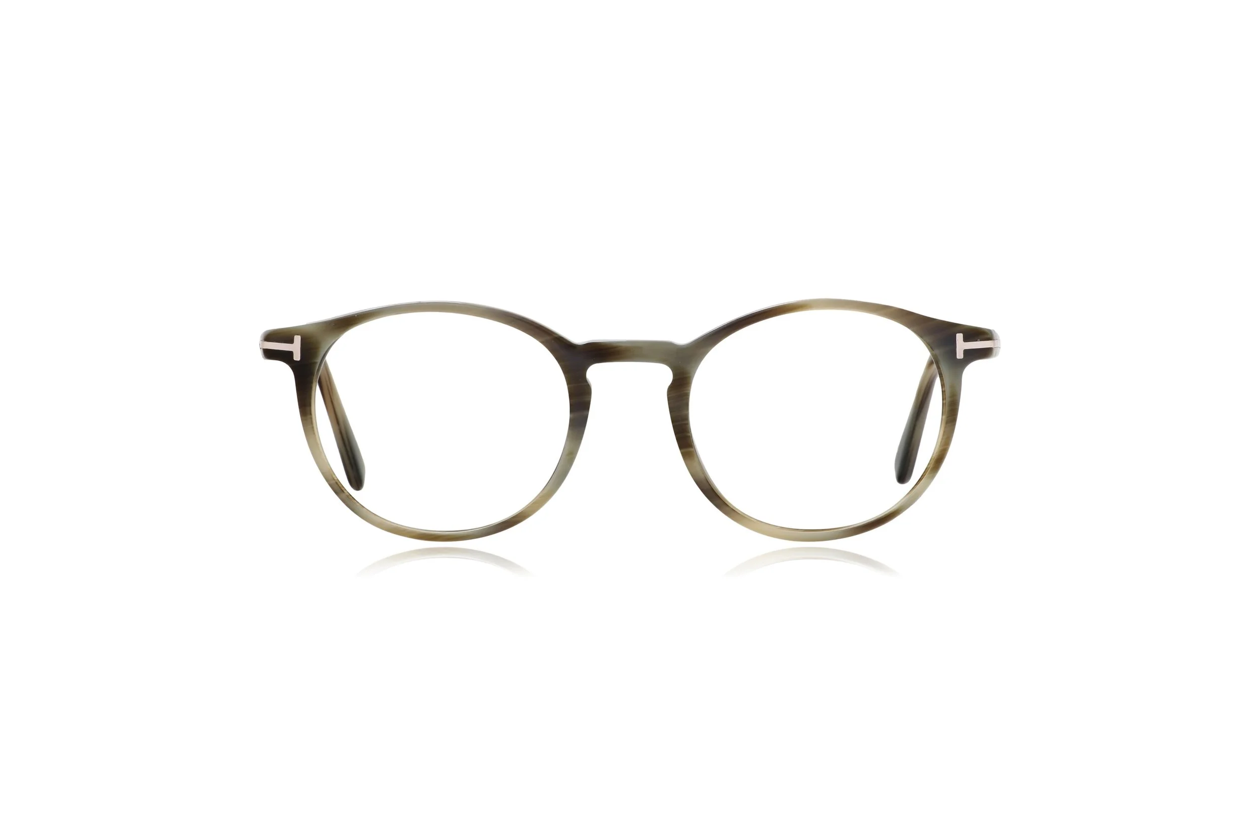 Peep Eyewear, Tom Ford TF5294 064 Stripy Grey Round Acetate Glasses