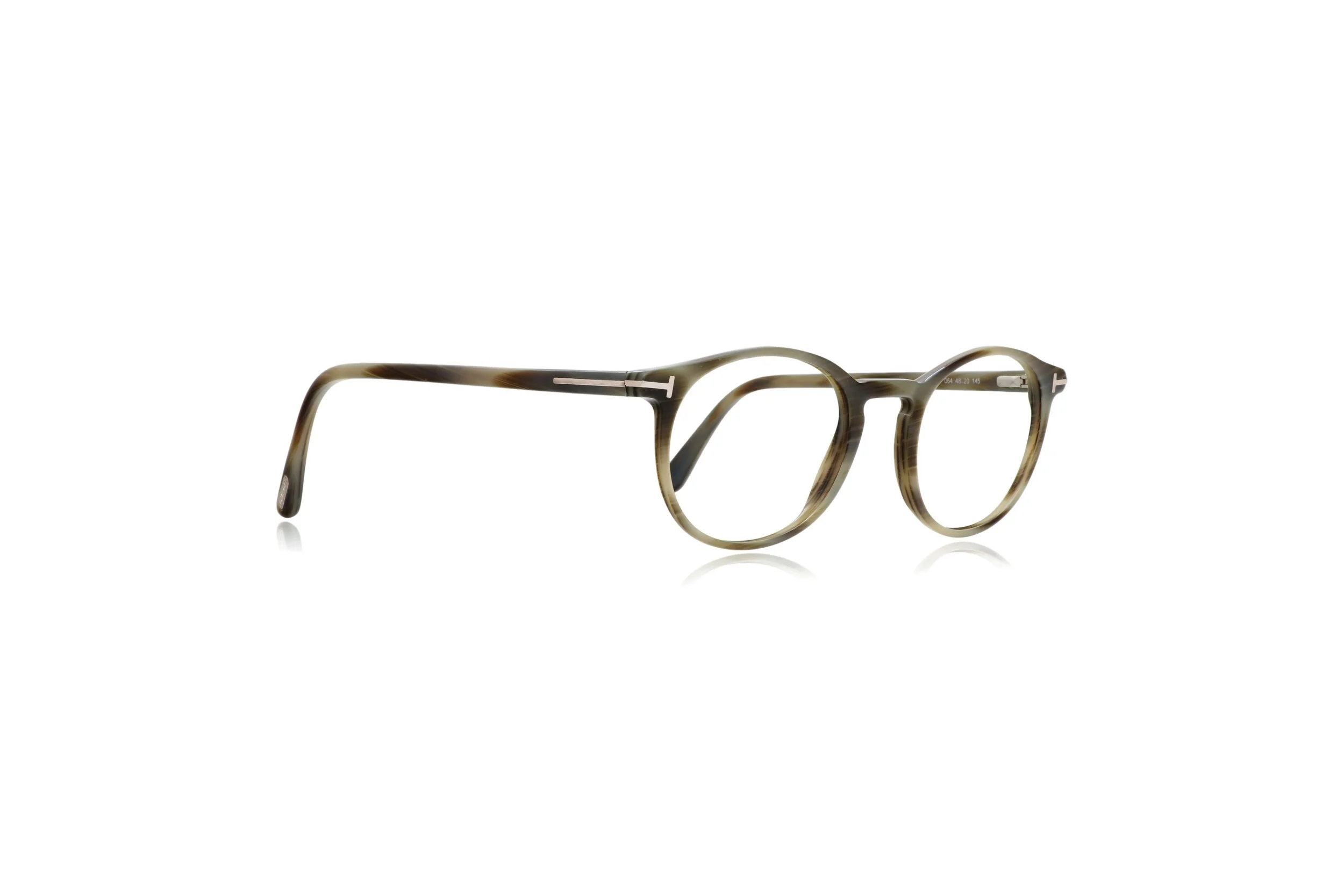 Peep Eyewear, Tom Ford TF5294 064 Stripy Grey Round Acetate Glasses