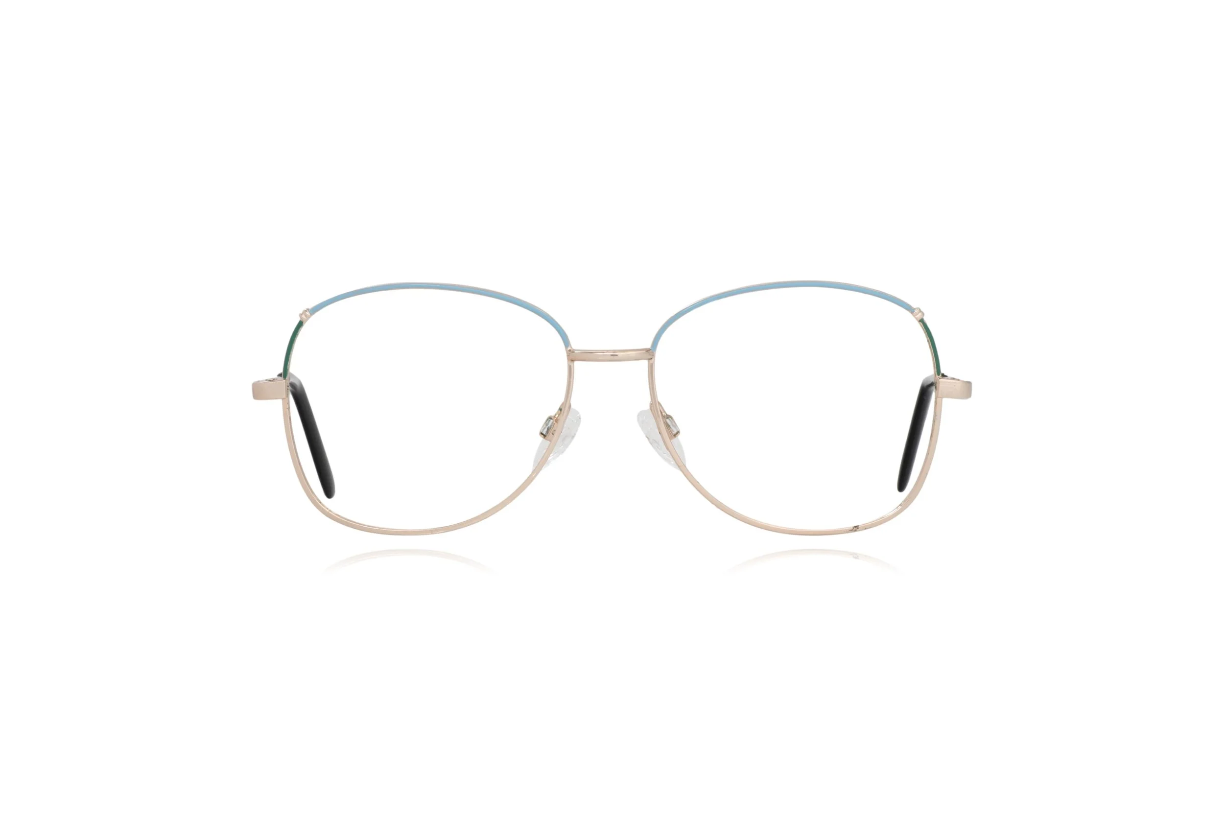 Peep Eyewear, vintage glasses, gold blue metal butterfly