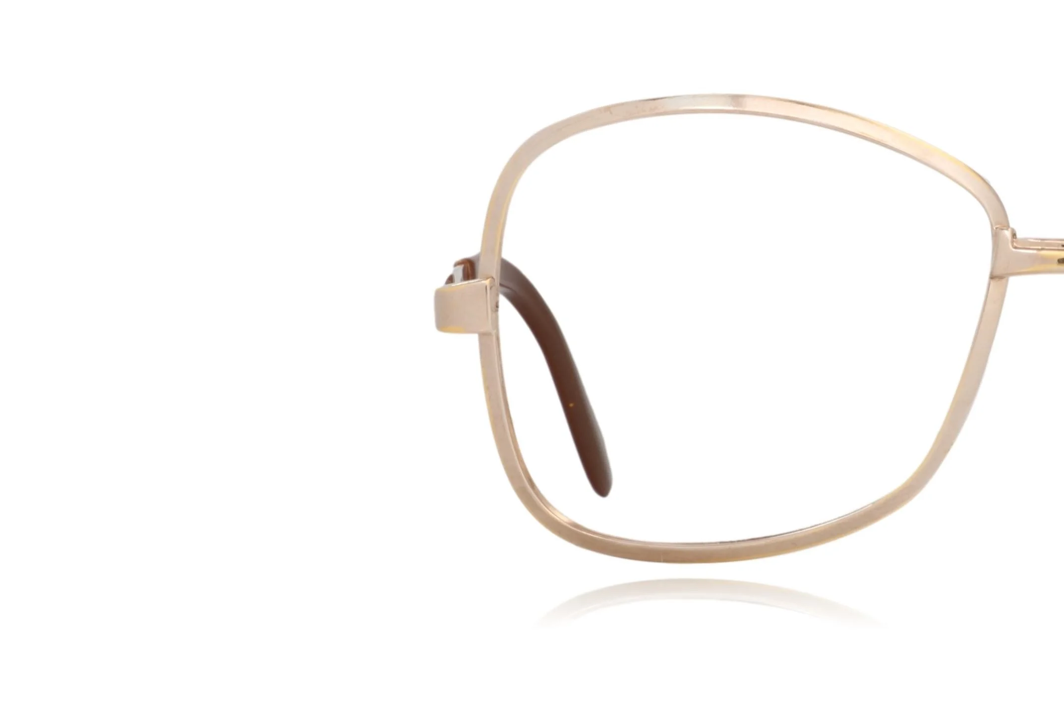 Peep Eyewear, Vintage Glasses 1970s original gold 18ct Gold Metal Frames, Splendor