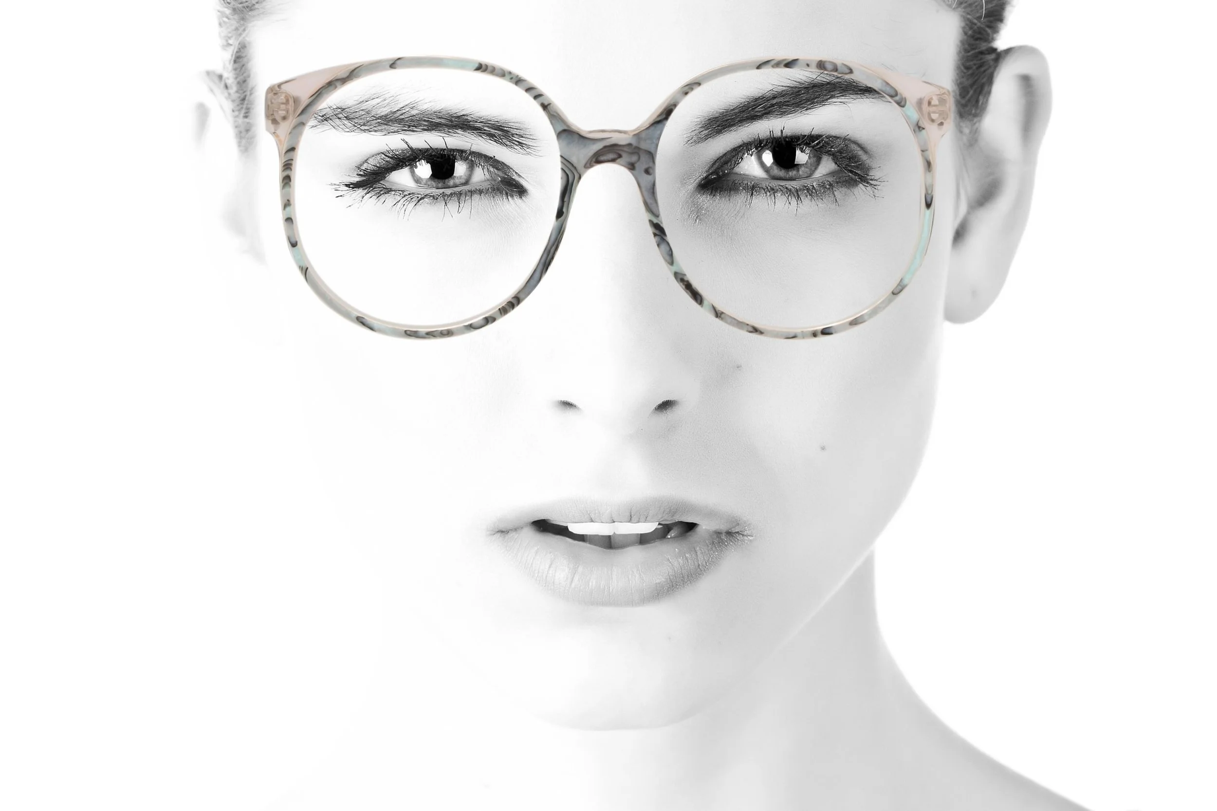 peep eyewear, vintage 80s Michael Selcott Chelsea marble glasses