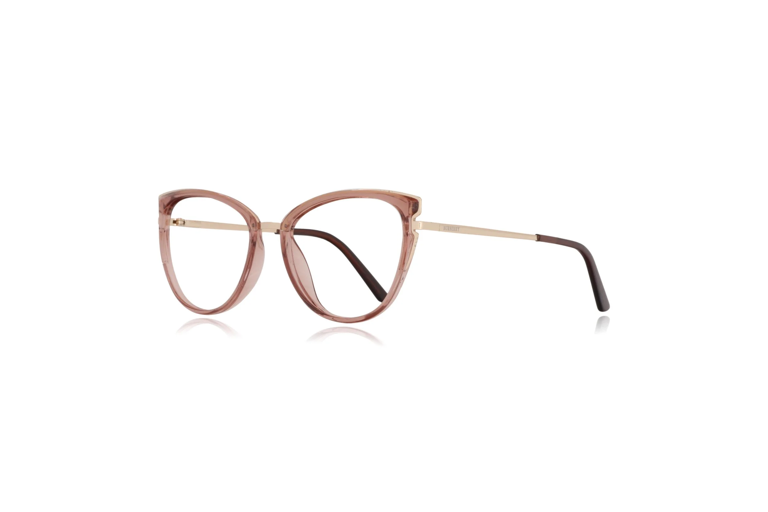 peep eyewear, preloved Burberry pink crystal cateye glasses