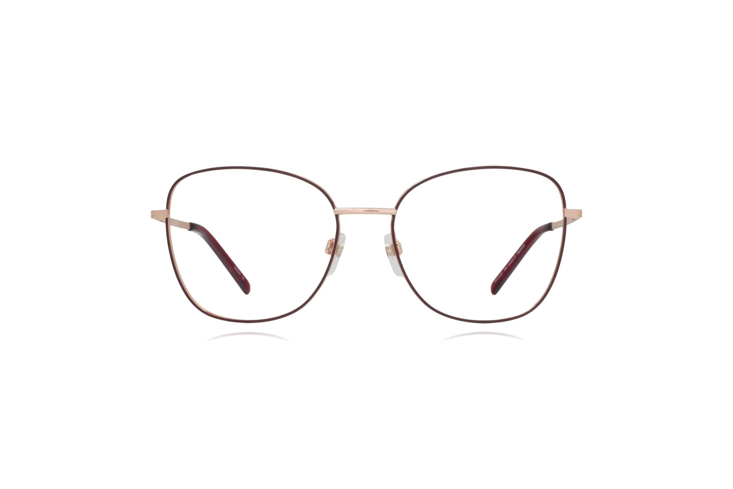 peep eyewear, designer Marc Jacobs 23 burgundy glasses