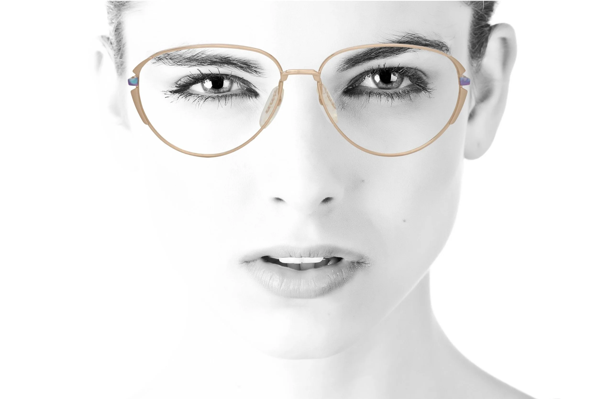 Woman wearing vintage glasses