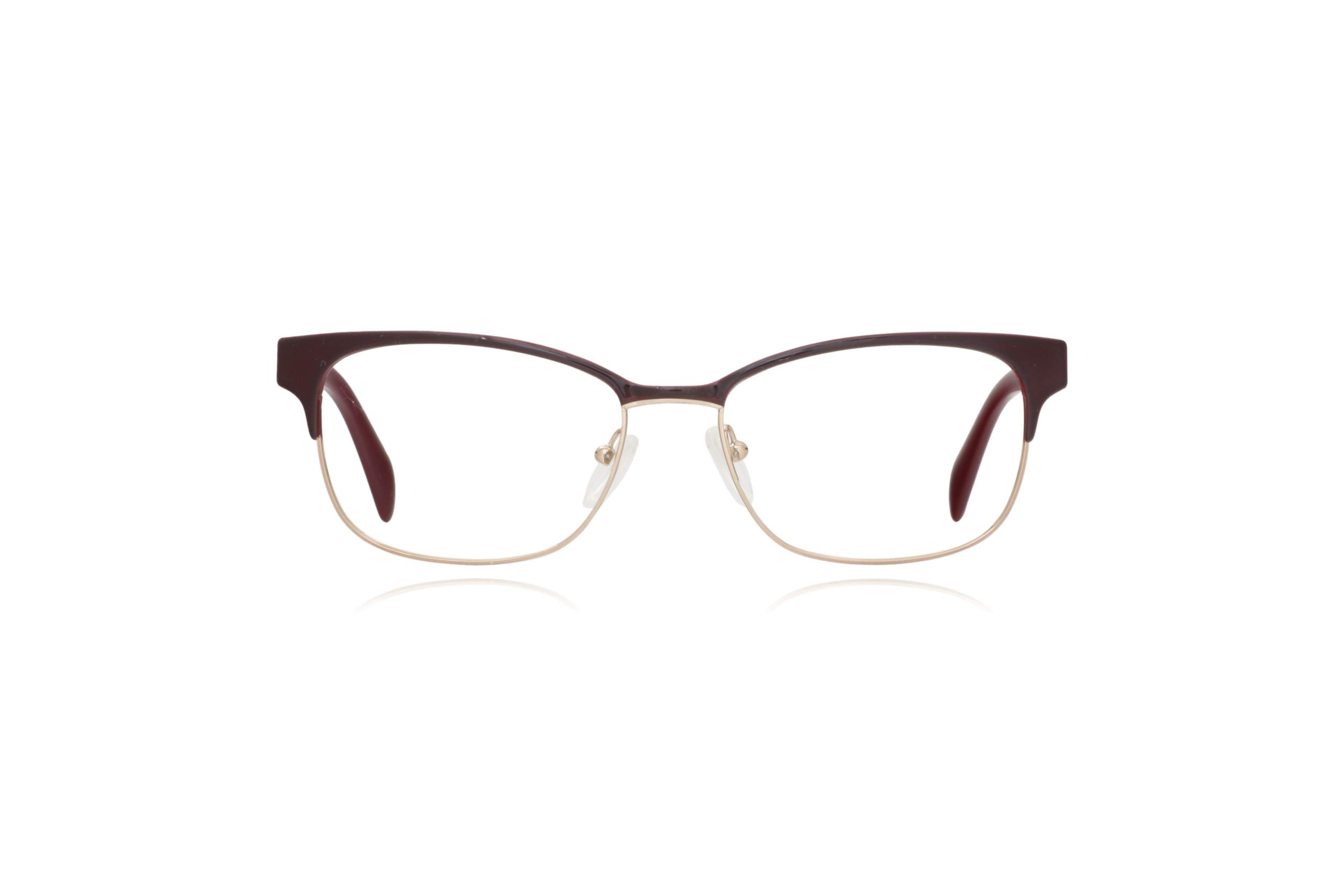 peep eyewear, designer Prada VPR 65R burgundy glasses
