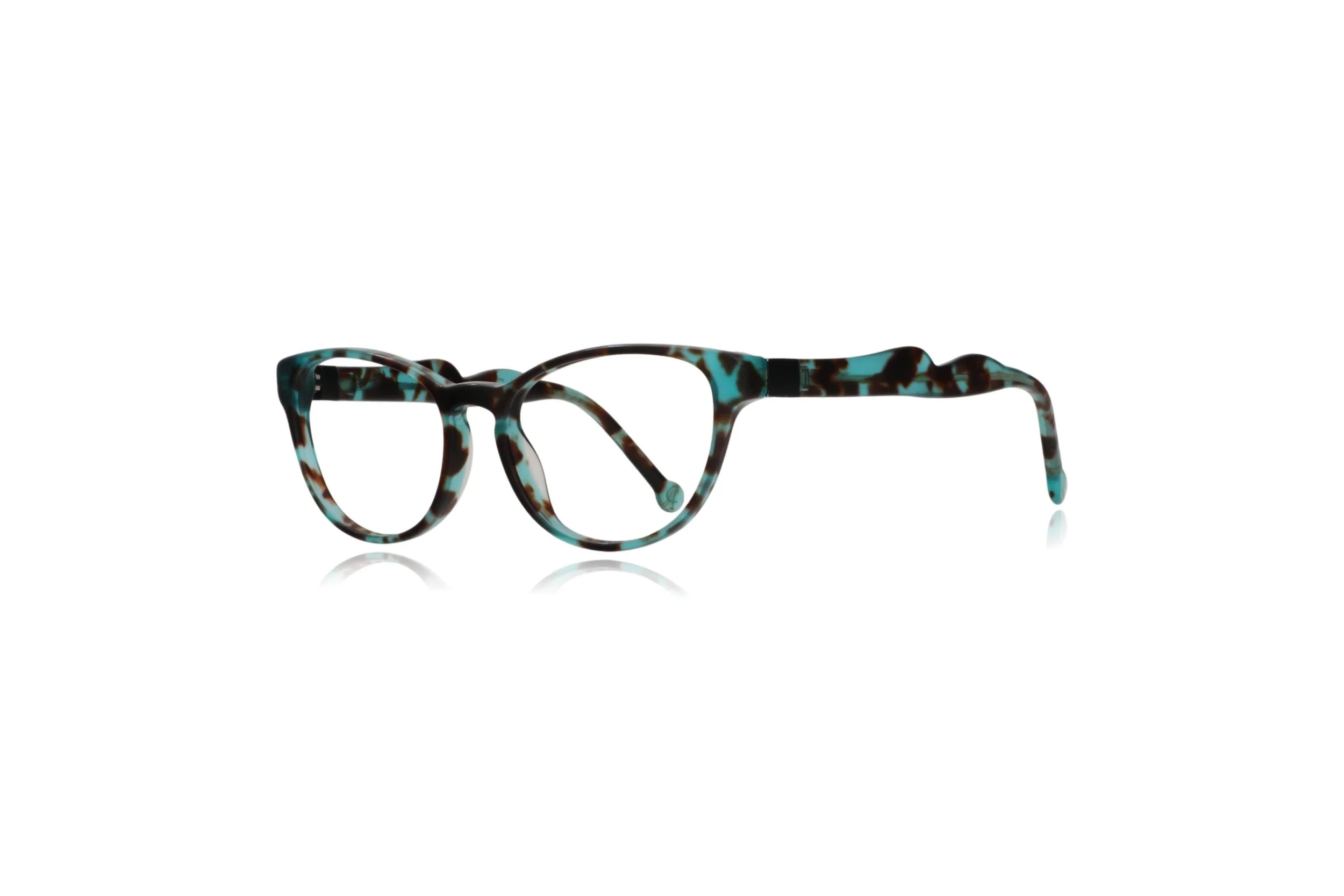 peep eyewear, Red or Dead turquoise blue glasses