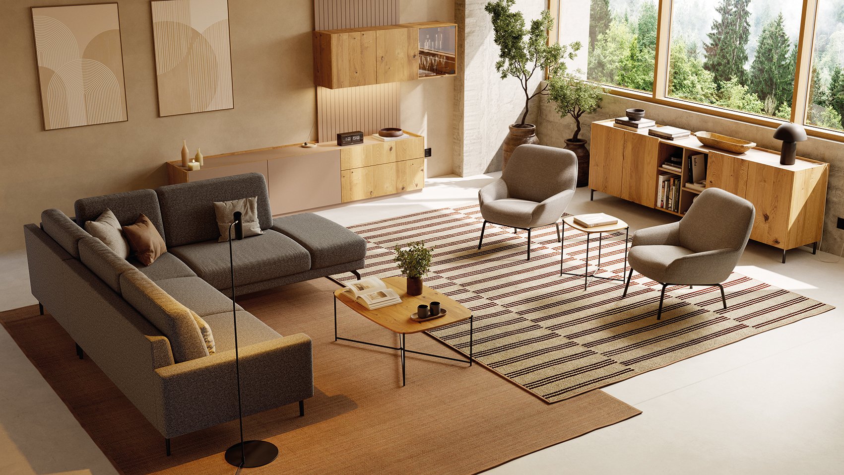 EdgeLine | Eiche wild und Linol lehmbraun