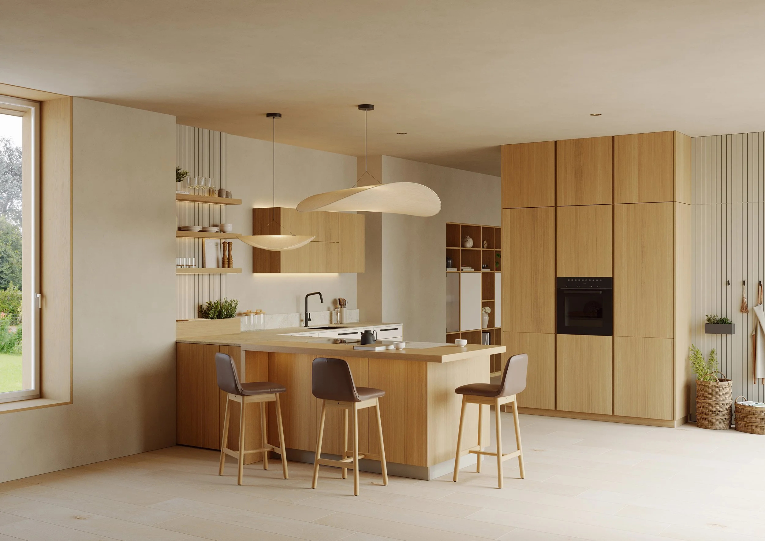 Klare Formen. Warme Atmosphäre.