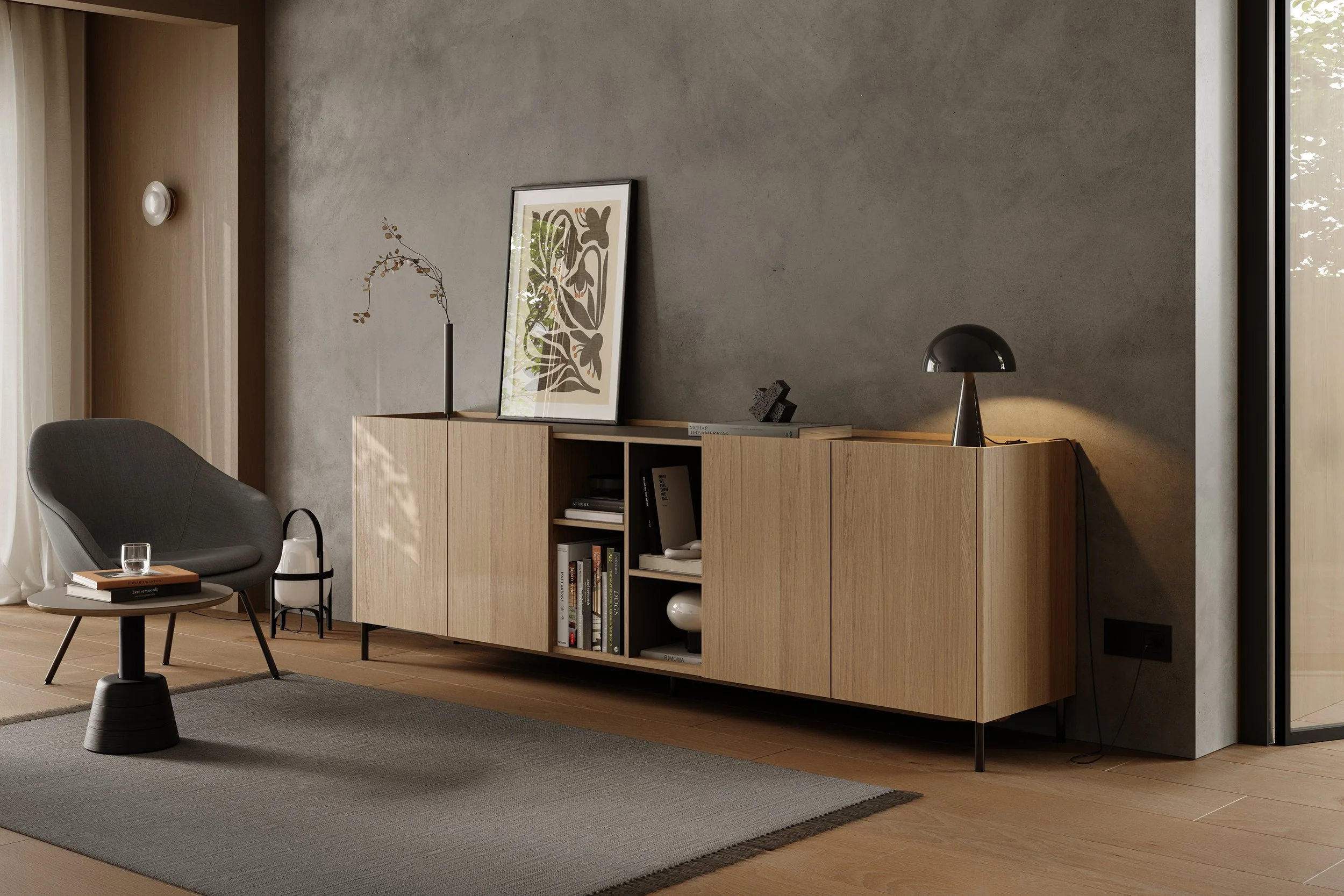 EdgeLine fine | Eiche weiß und Linol schokobraun