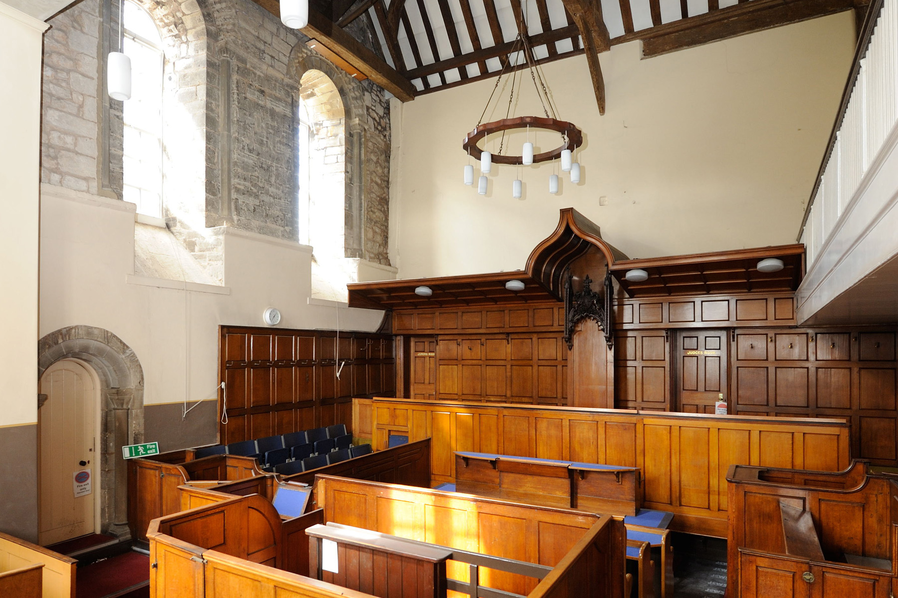 The Norman windows on the left