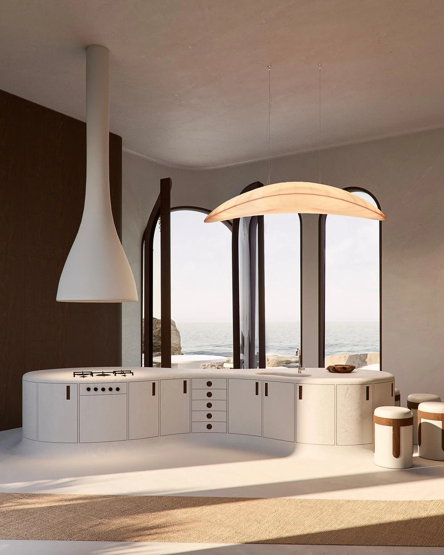 Our digital project for @architectanddesign.
Ocean Oasis. A secluded house nestled on a sandy beach and crystal-clear water. Kitchen/Ocean views. #utkangunerkan #dreamspace

.

.

.

.

.

#interiors #architecture #sightunseen #pink #kitchentour #mil