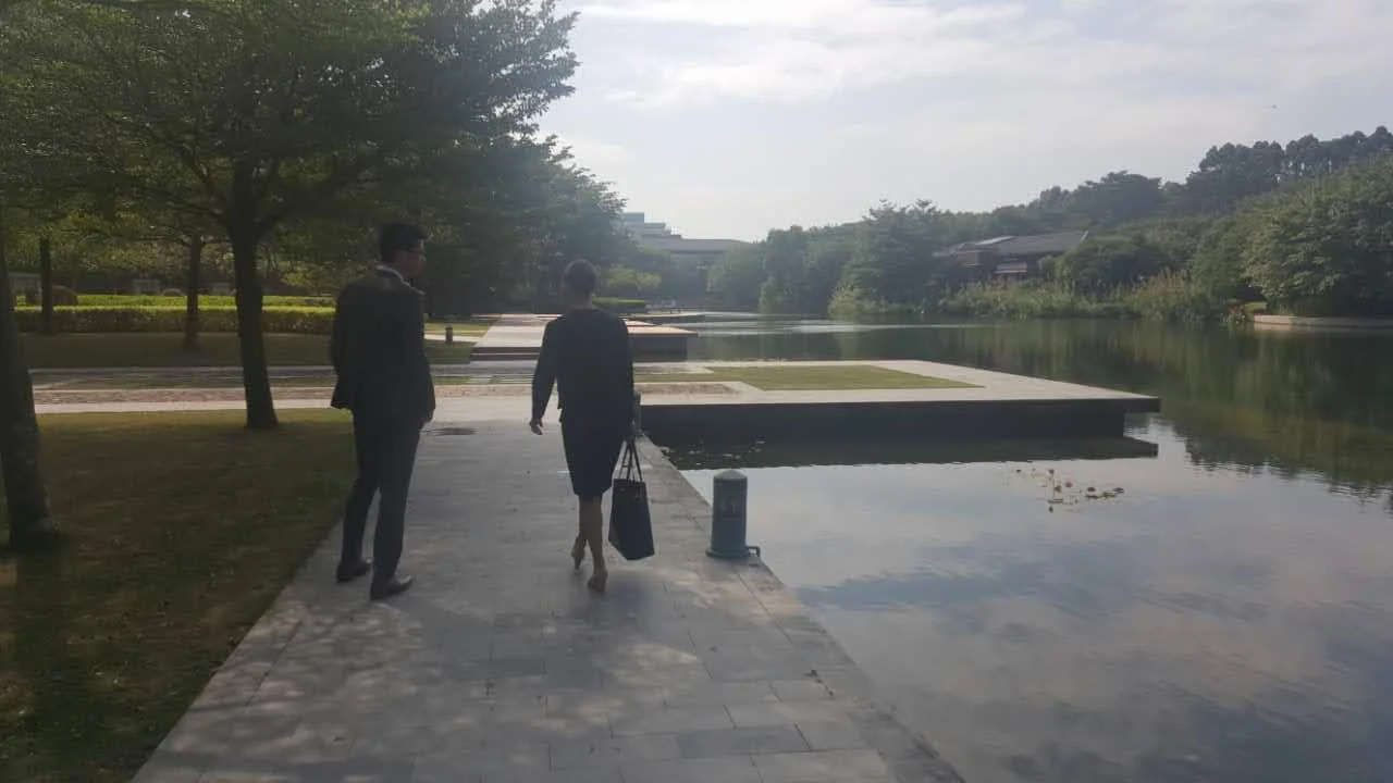 The Huawei R&D campus is stunning and serene