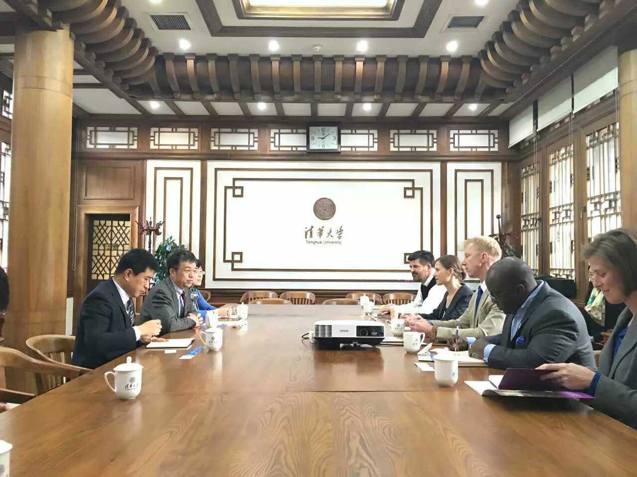 Meeting with top leadership at Tsinghua University
