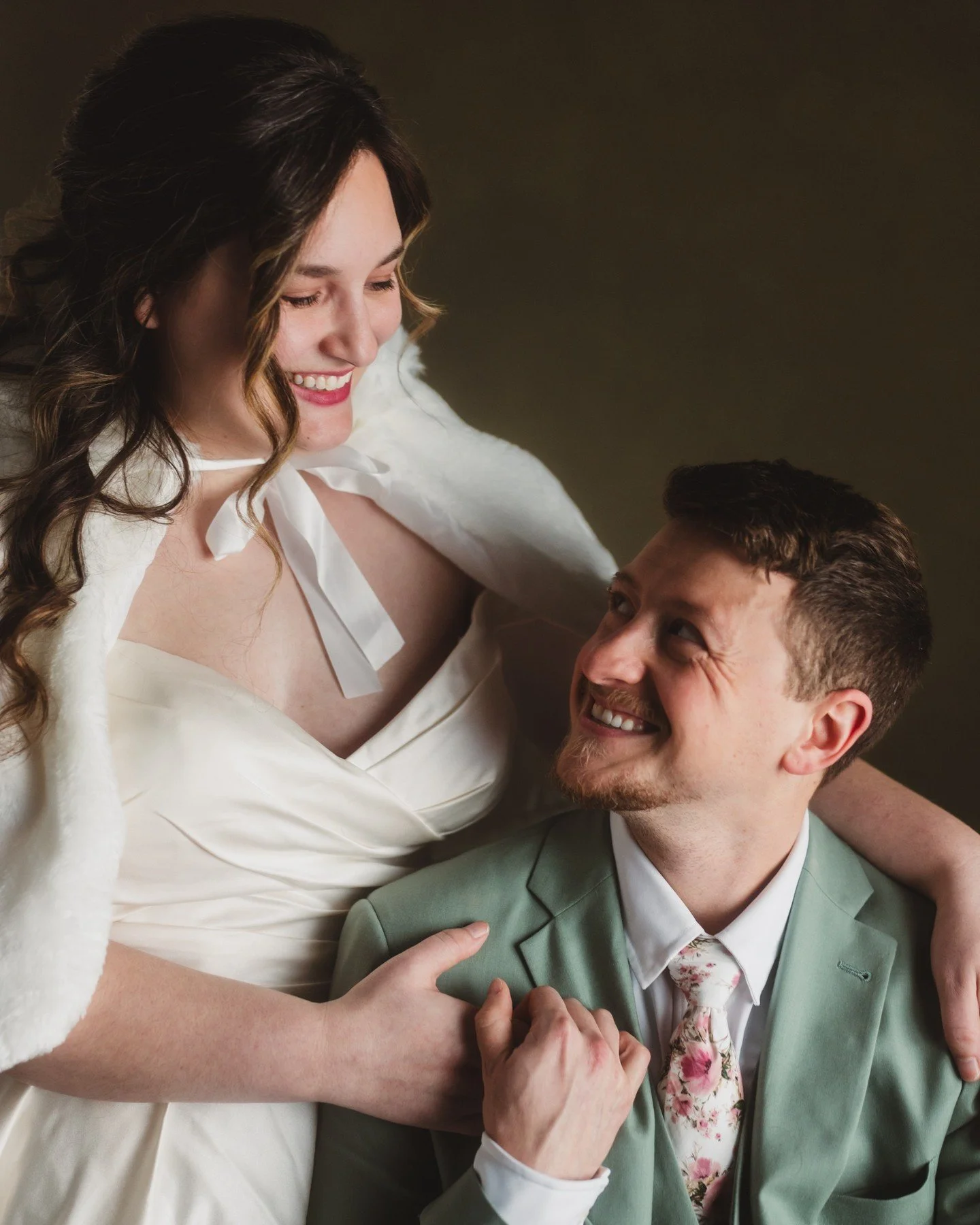 Want couples portraits but don't want to have to worry about Wisconsin weather? Come to our studio! Our wheelchair &amp; ADA accessible studio space on Madison's East Side has beautiful natural light, lots of different backdrop &amp; set options, and