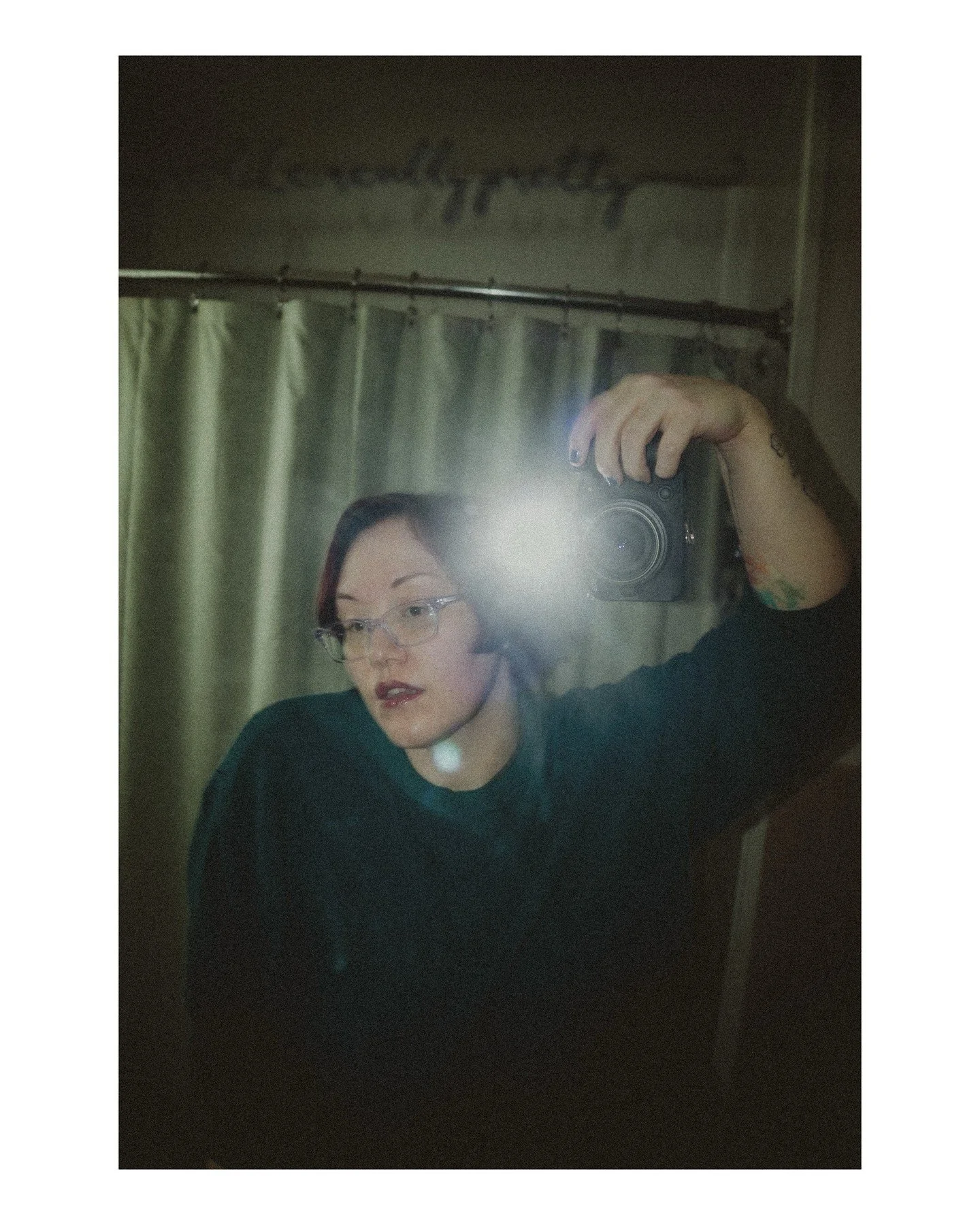 I love these two images together. The first is me just playing around in the bathroom with a new flash cube (oh hai @retropiacam Retro Flash Pro), and the second is a selfie my mom took when she was younger than I am now. If I had to guess, I'd say t